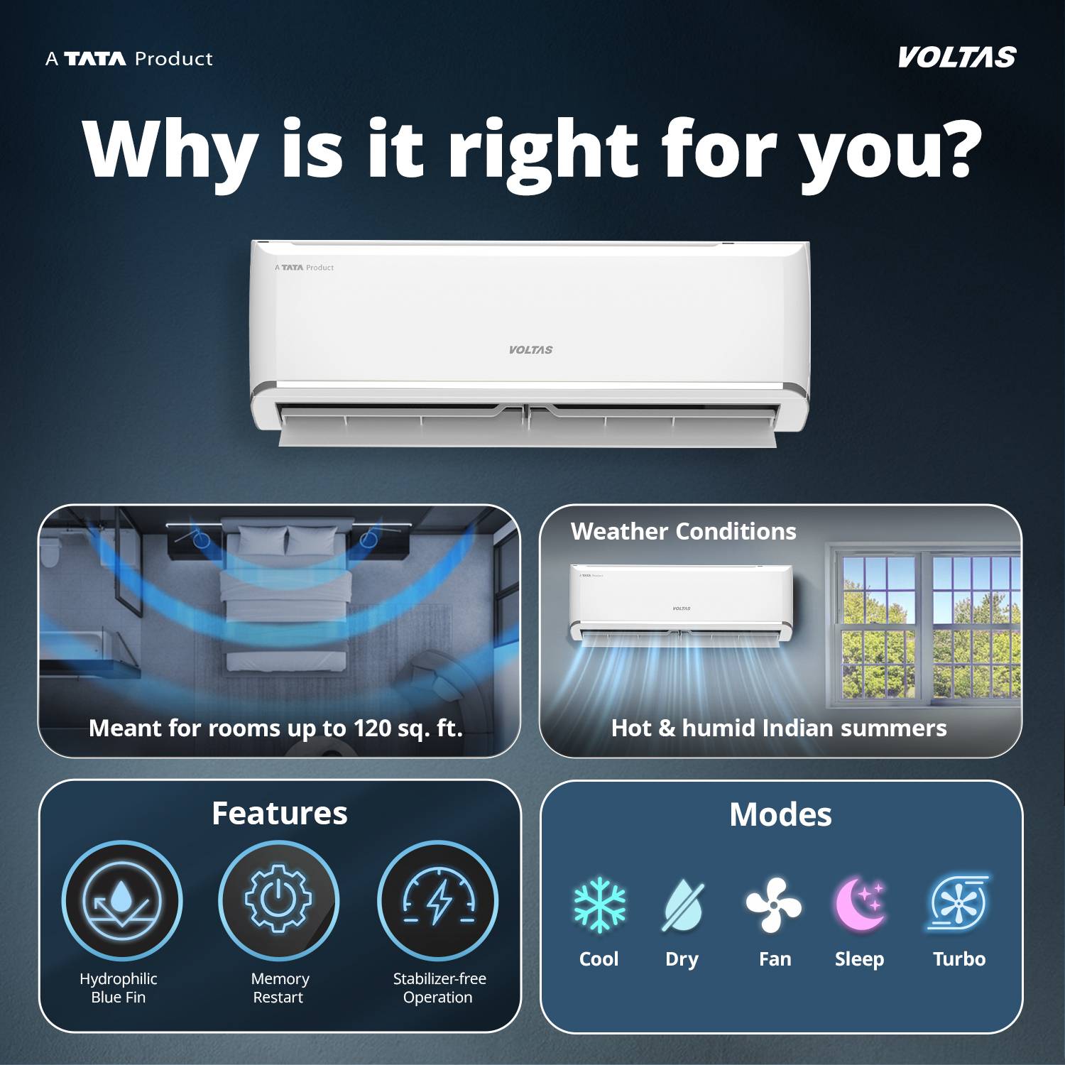 Voltas 2026 1 Ton 5 Star Split Inverter AC - Image 3
