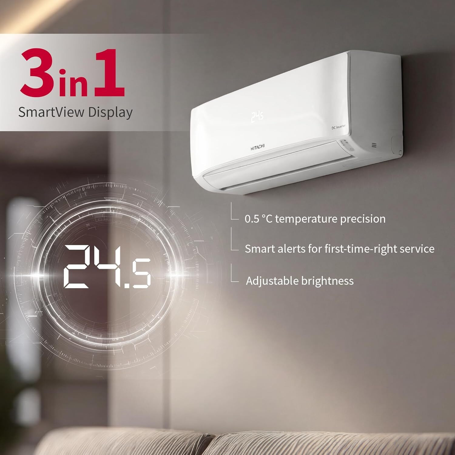 Image of Hitachi 2026 Model 1.5 Ton 3 Star Split Inverter AC