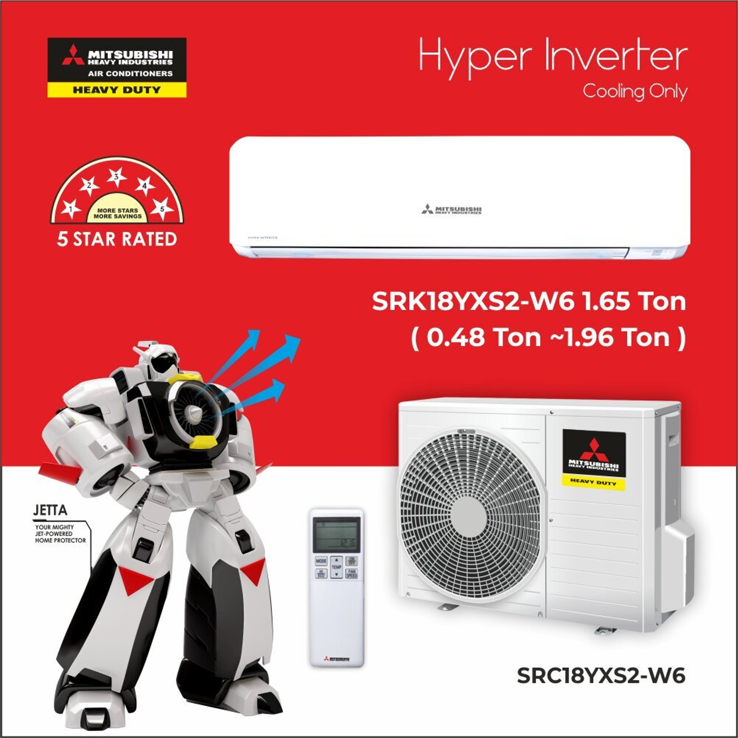 Image of MITSUBISHI HEAVY INDUSTRIES 2025 Model 1.65 Ton 5 Star Split Hyper Inverter Hyper Inverter AC AC