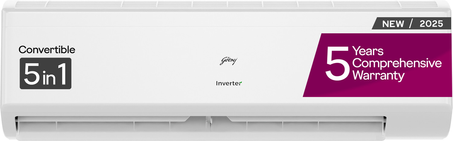 Image of Godrej 2025 Model 1.5 Ton 5 Star Split Inverter AI Powered, 5-In-1 Convertible, Heavy Duty Cooling At Extreme Temperature AC