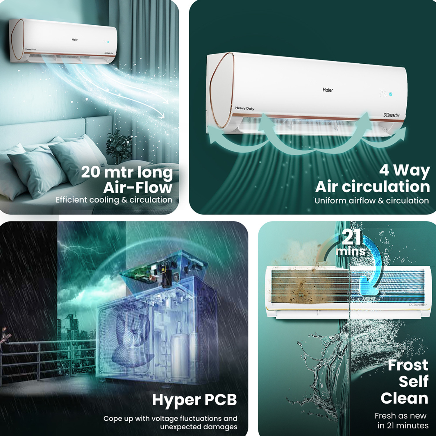 Image of Haier 2025 Model 1.5 Ton 3 Star Split Triple Inverter with Wi-fi AC