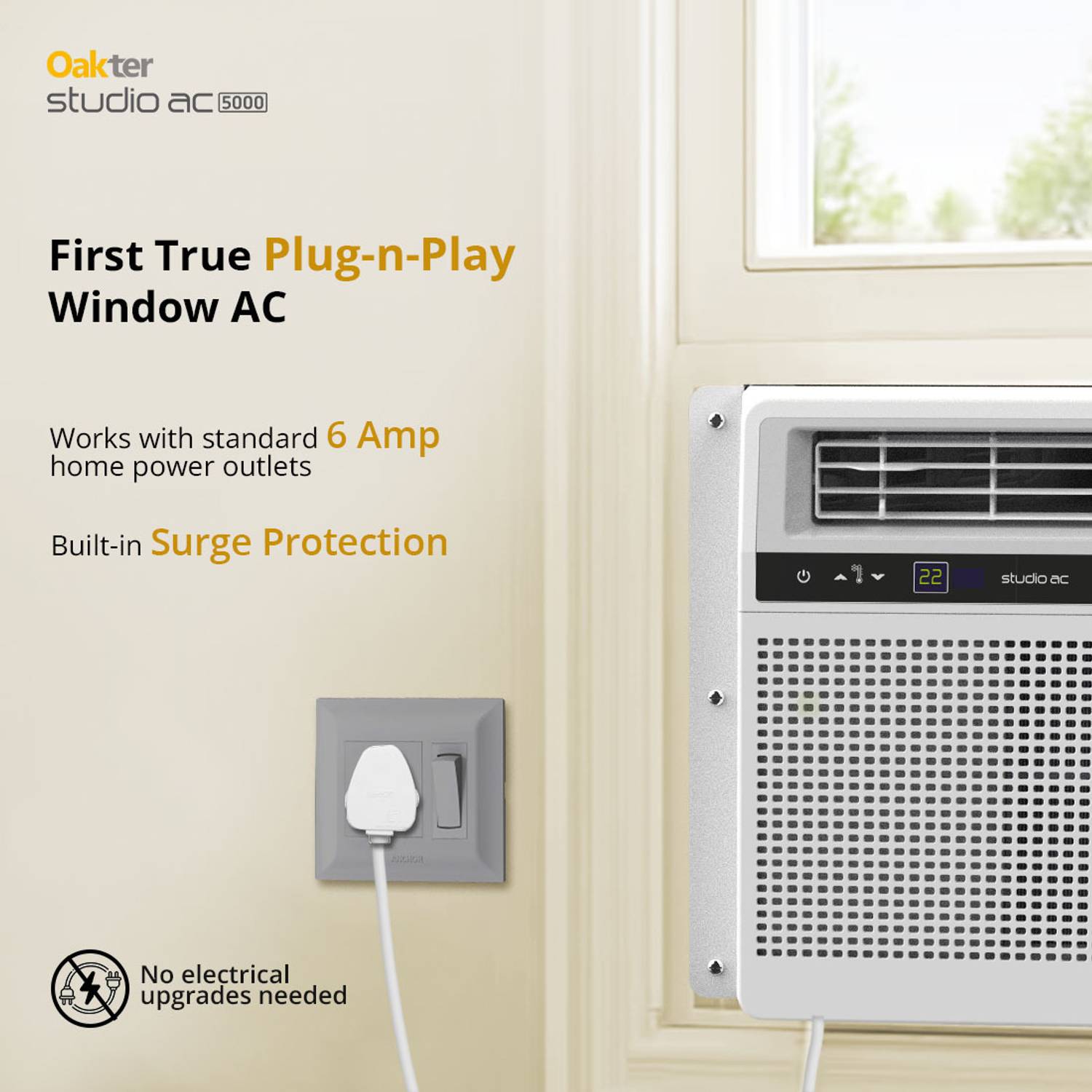 Oakter 2026 0.5 Ton 3 Star Window Inverter AC - Image 3
