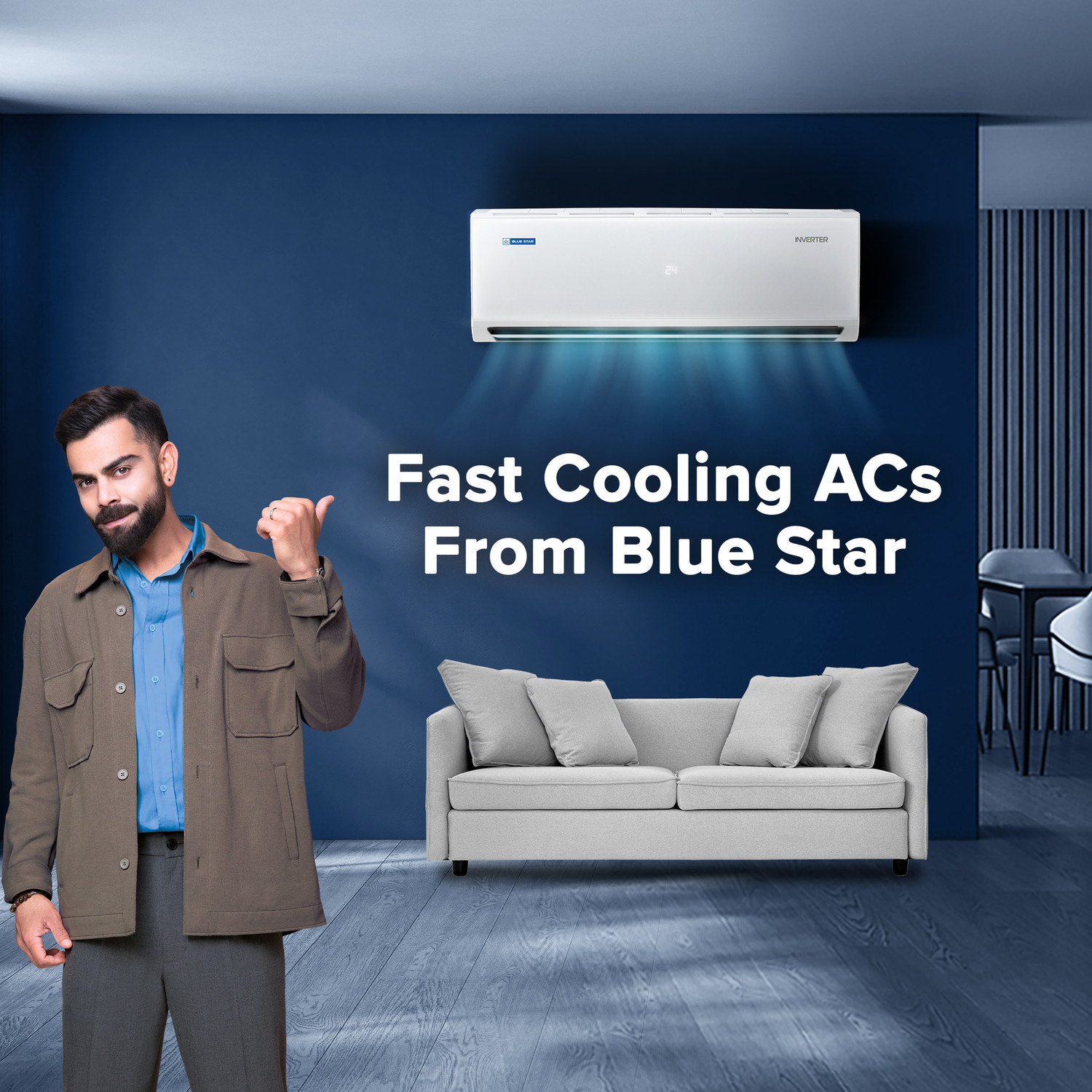 Image of Blue Star 2025 Model 1 Ton 3 Star Split Inverter AC