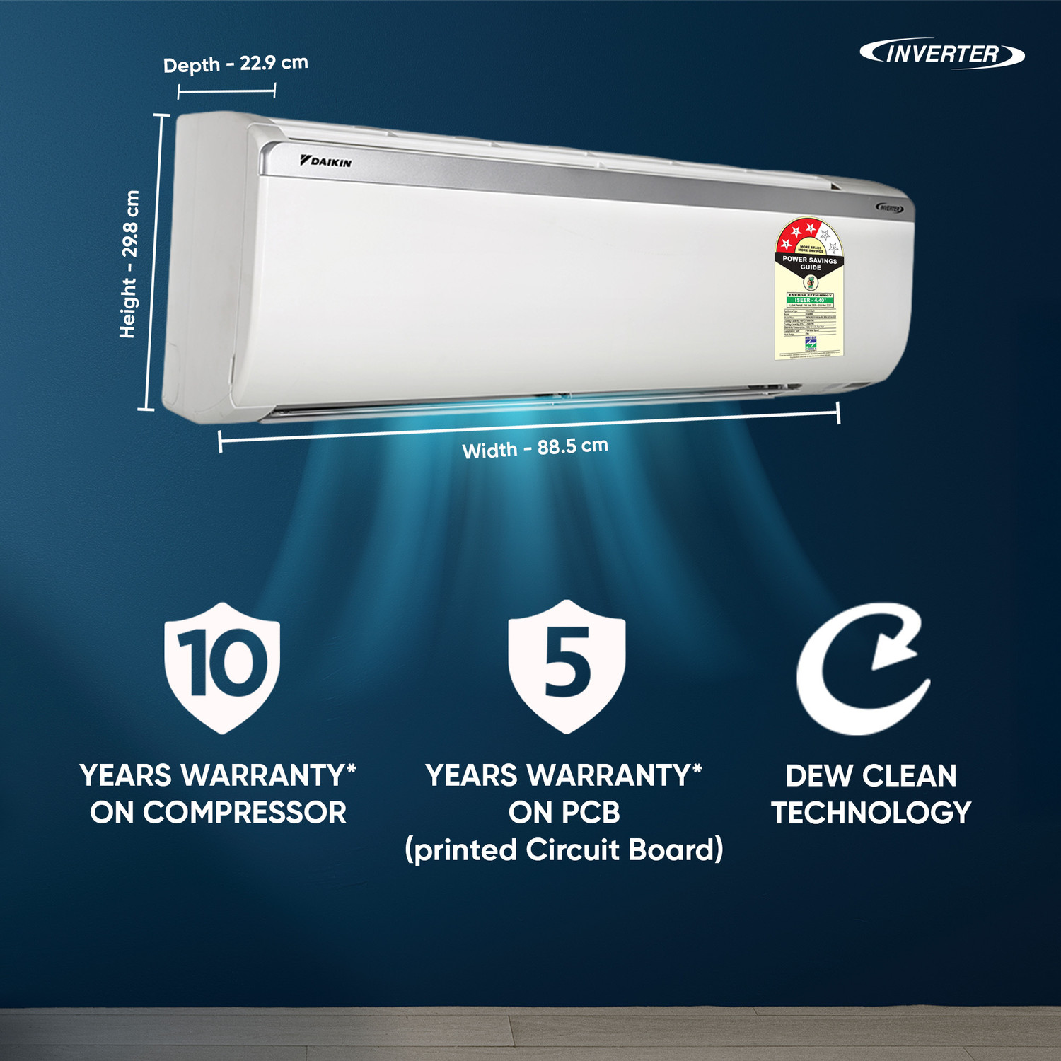 Image of Daikin 2026 Model 1.5 Ton 3 Star Split Inverter AC