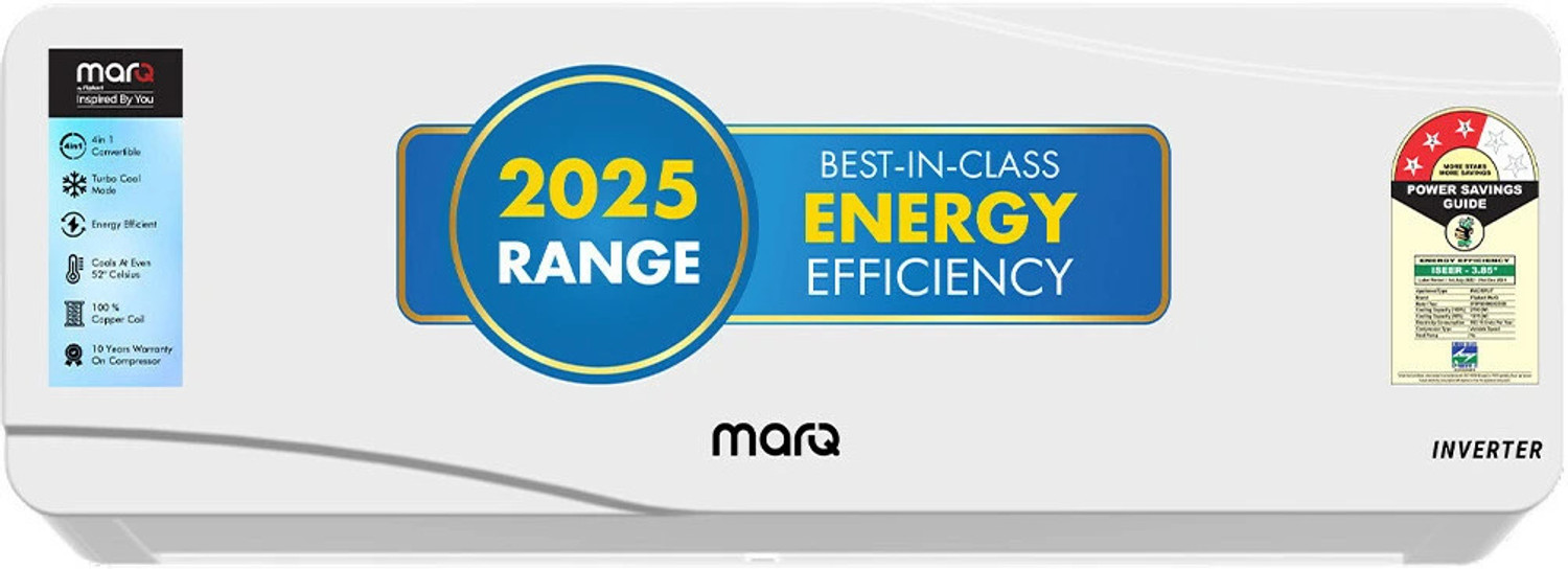 Image of MarQ by Flipkart 2025 Model 0.75 ton 3 Star Split Inverter 4-in-1 Convertible with Turbo Cool Technology AC