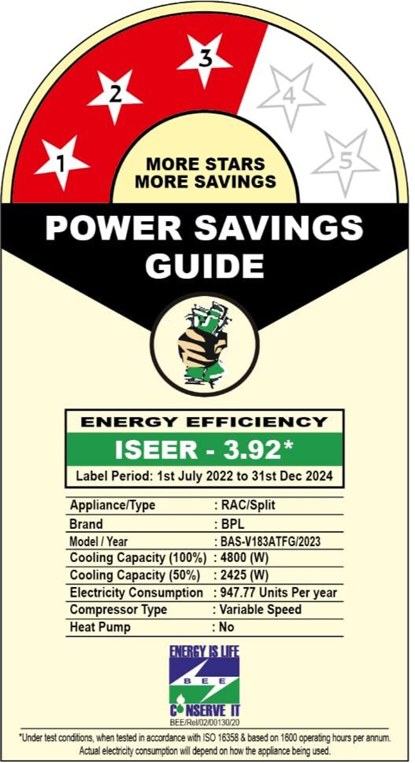Image of BPL 2023 Model 1.5 Ton 3 Star Split Inverter with Wi-fi AC