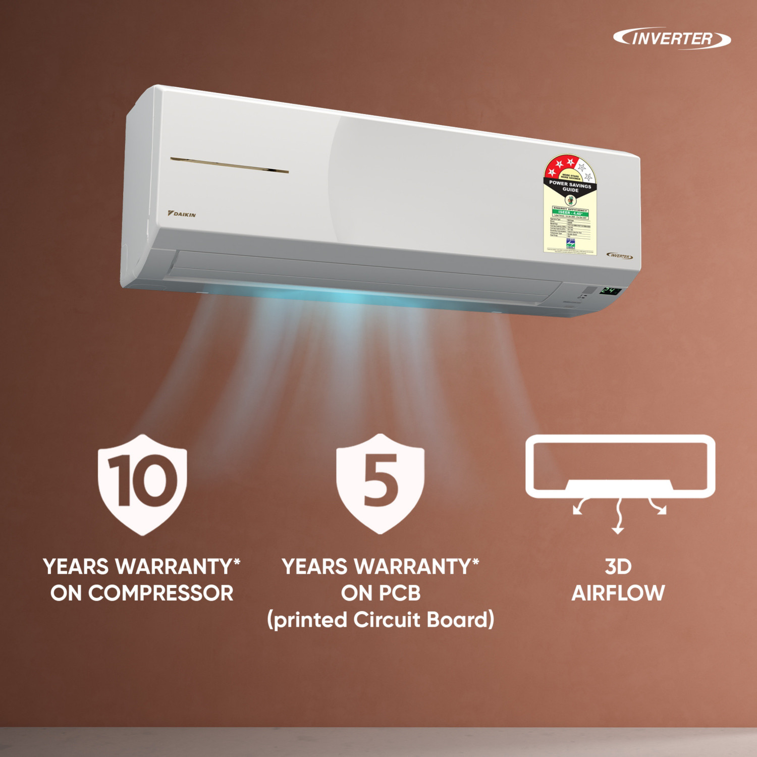 Image of Daikin 2025 Model 1.5 Ton 3 Star Split Inverter AC