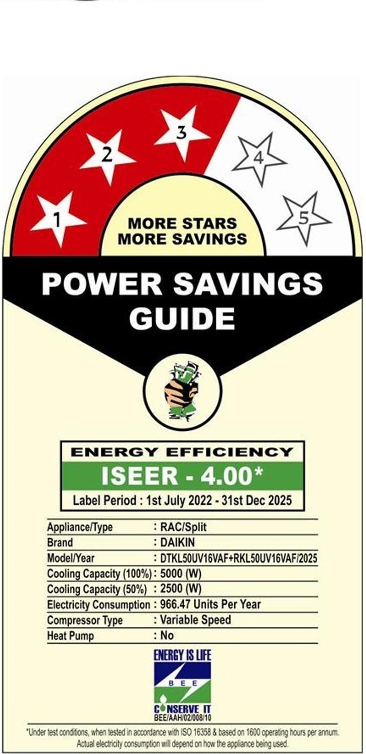 Image of Daikin 2025 Model 1.5 Ton 3 Star Split Inverter AC