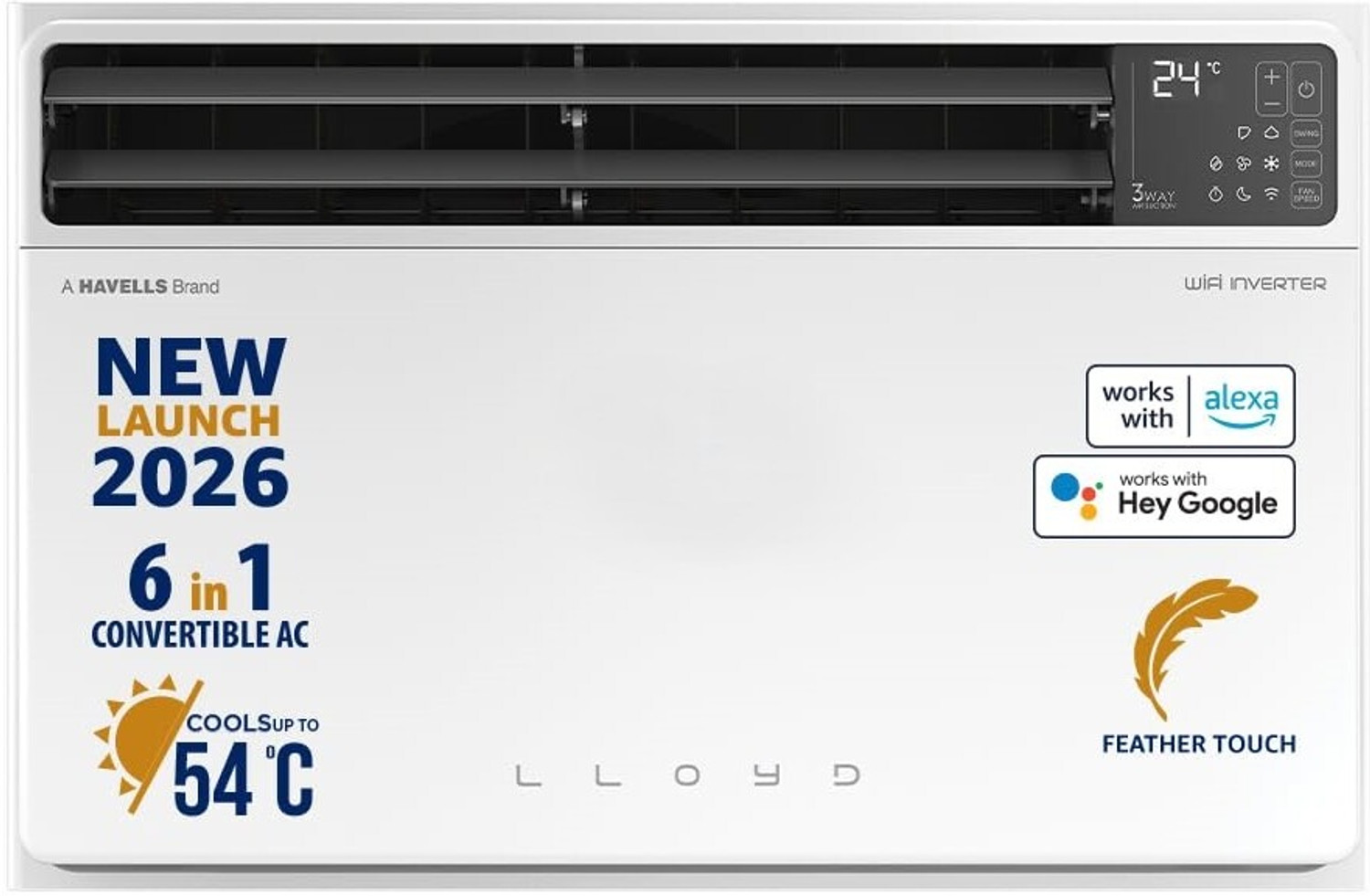 Image of Lloyd 2026 Model 1.5 Ton 5 Star Window Inverter with Wi-fi AC