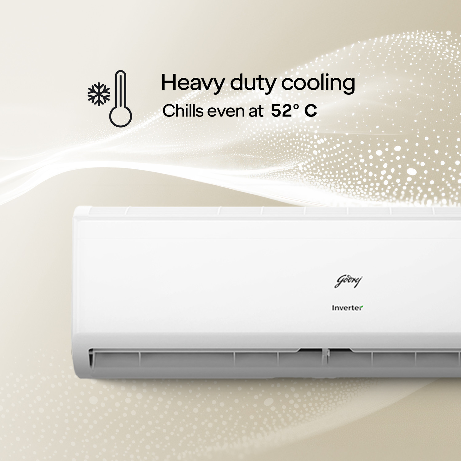 Image of Godrej 2025 Model 2 Ton 3 Star Split Inverter AI Powered, 5-In-1 Convertible, Heavy Duty Cooling At Extreme Temperature AC