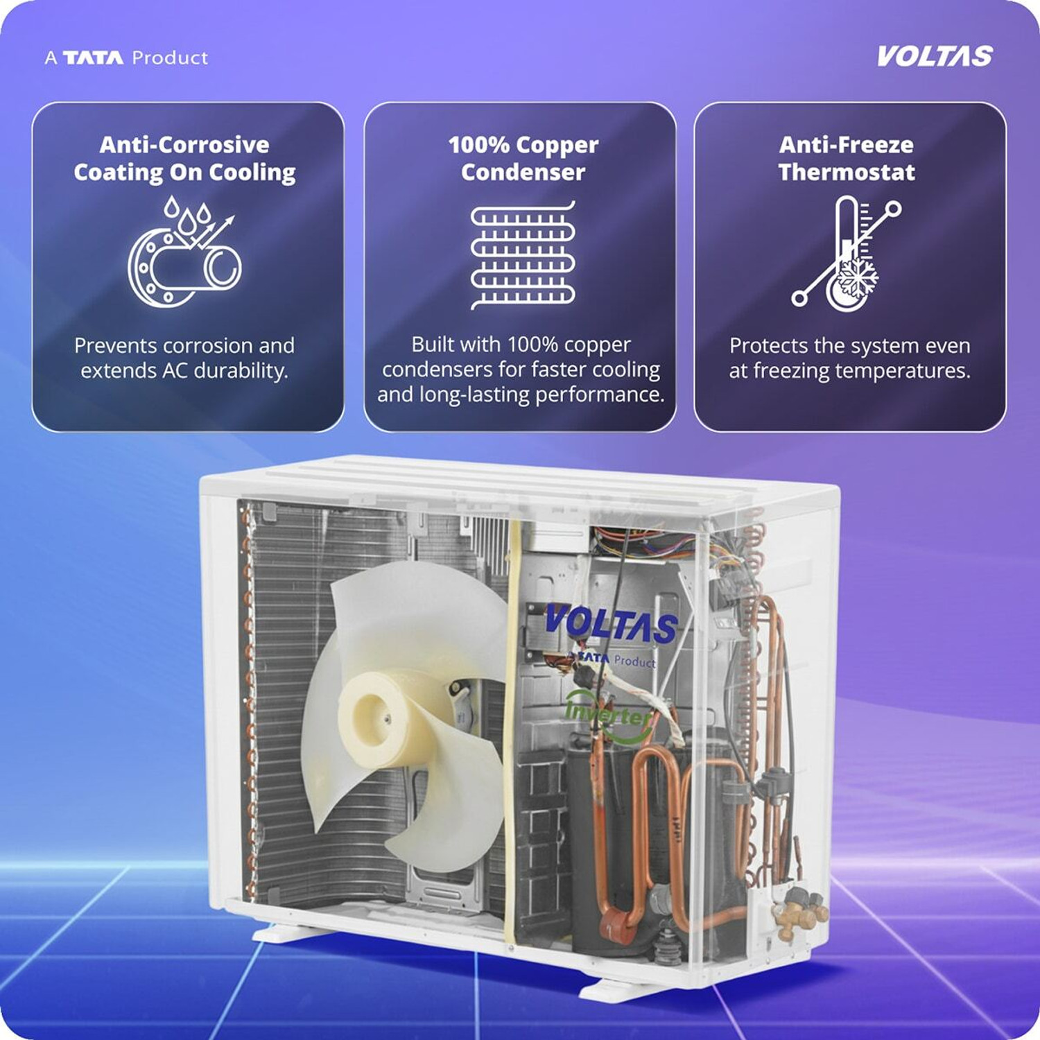 Image of Voltas 2026 Model 1.5 Ton 5 Star Split Inverter AC