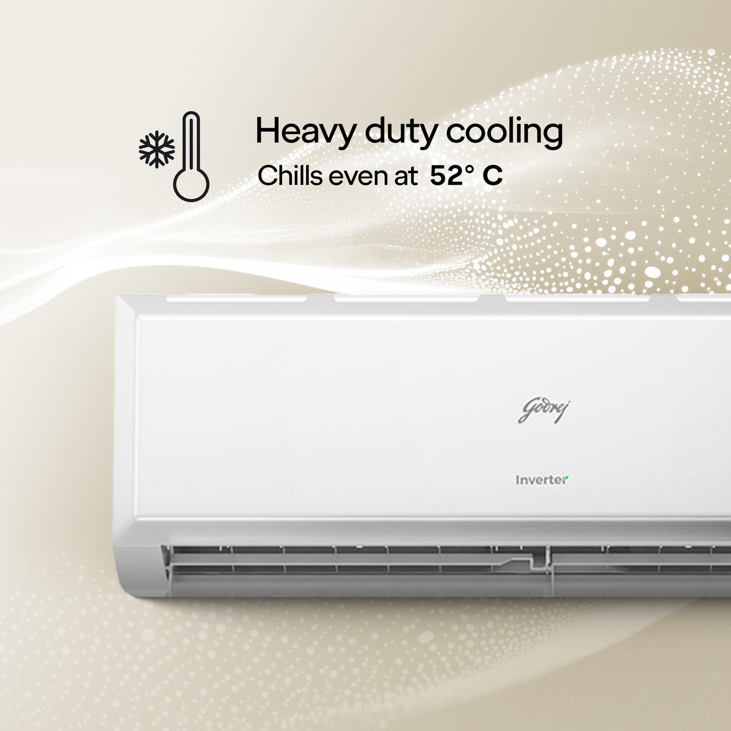 Image of Godrej 2025 Model 1 Ton 3 Star Split Inverter 5-In-1-Convertible Cooling with Heavy Duty Cooling At Extreme Temperature AC