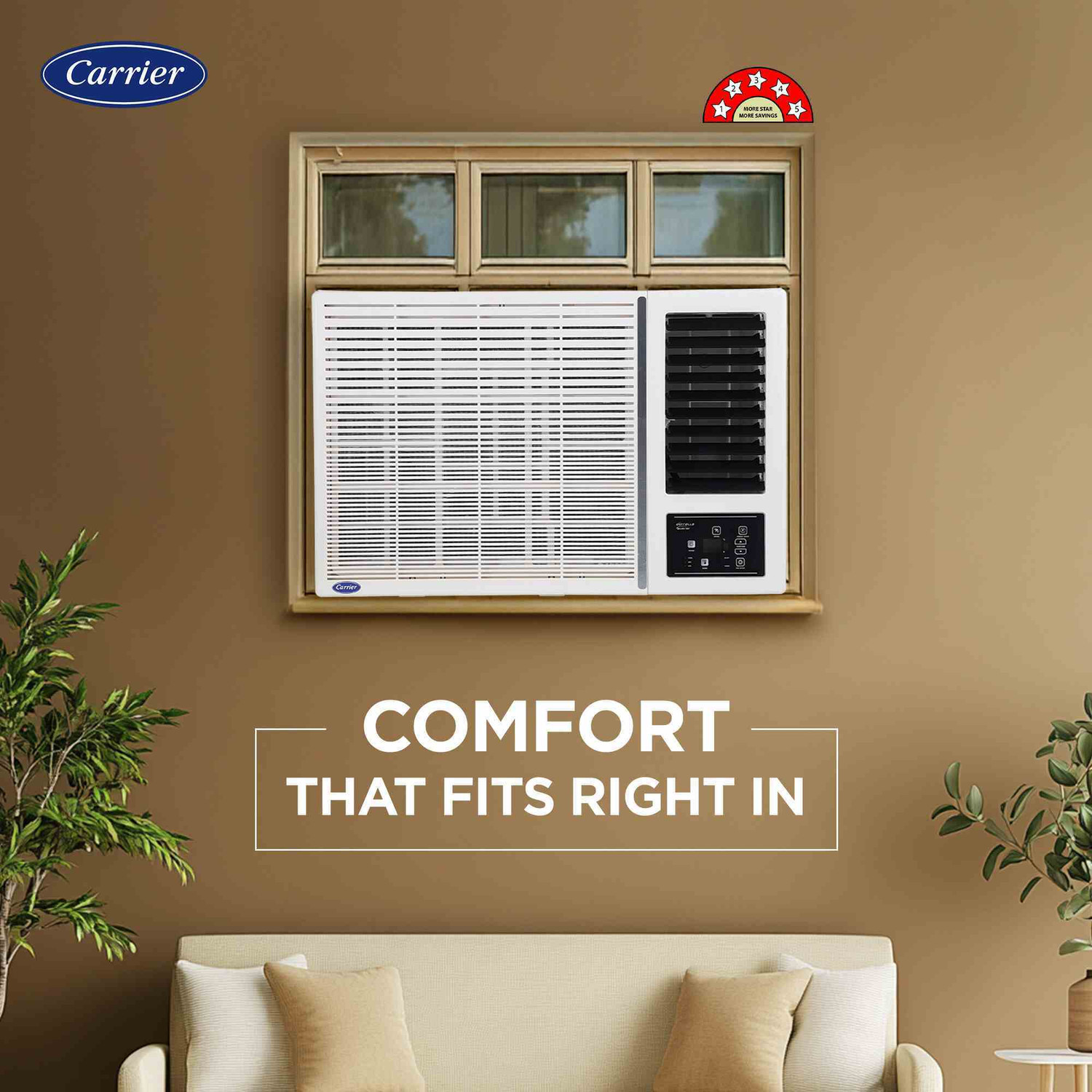 Image of CARRIER 2025 Model 1.5 Ton 5 Star Window Inverter AC