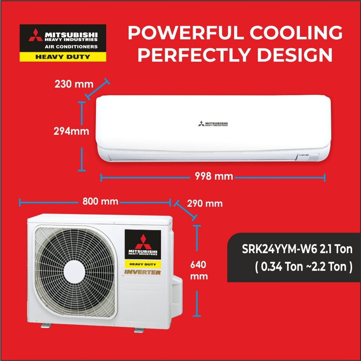 Image of MITSUBISHI HEAVY INDUSTRIES 2025 Model 2.1 Ton 4 Star Split Hyper Inverter with Wi-fi Hyper Inverter AC AC