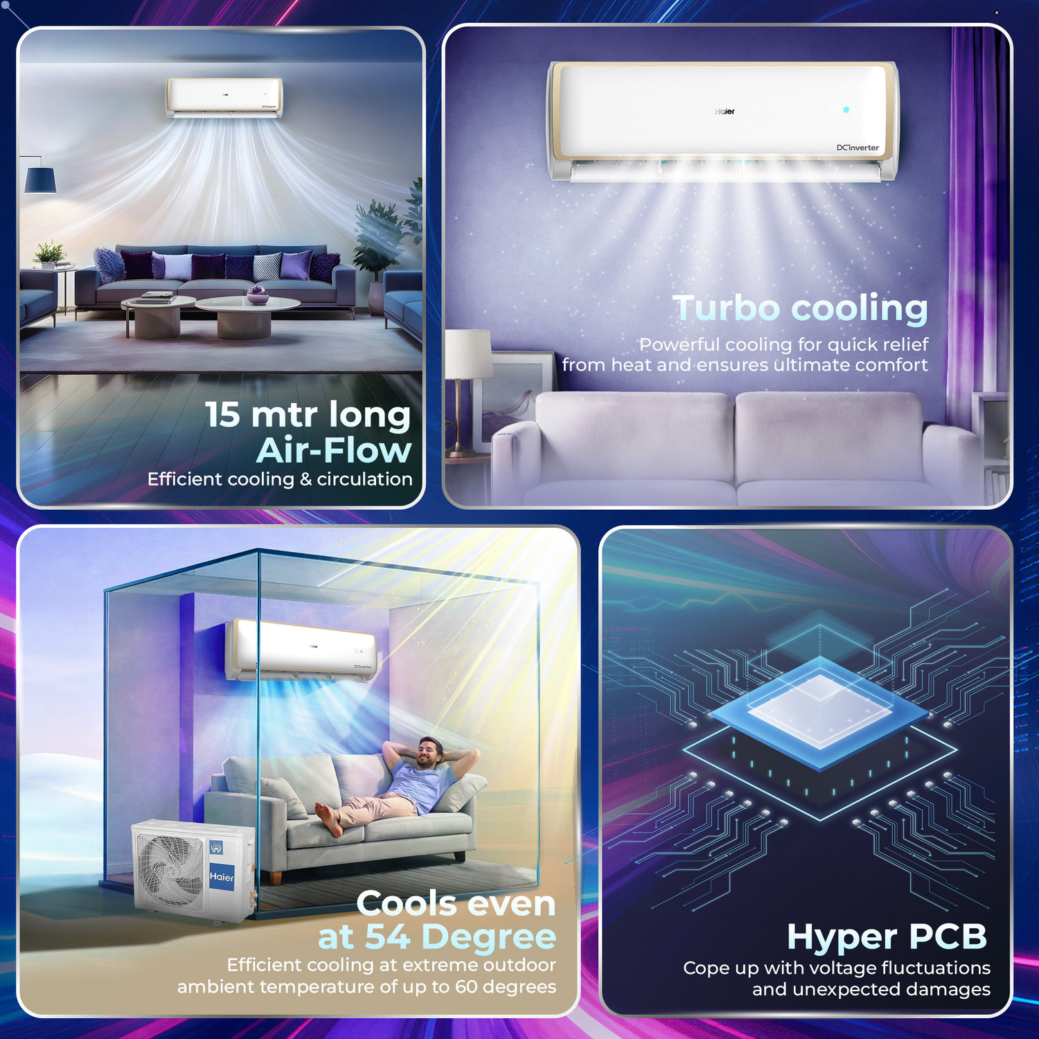 Image of Haier 2026 Model 1.5 Ton 5 Star Split Twin Inverter AC