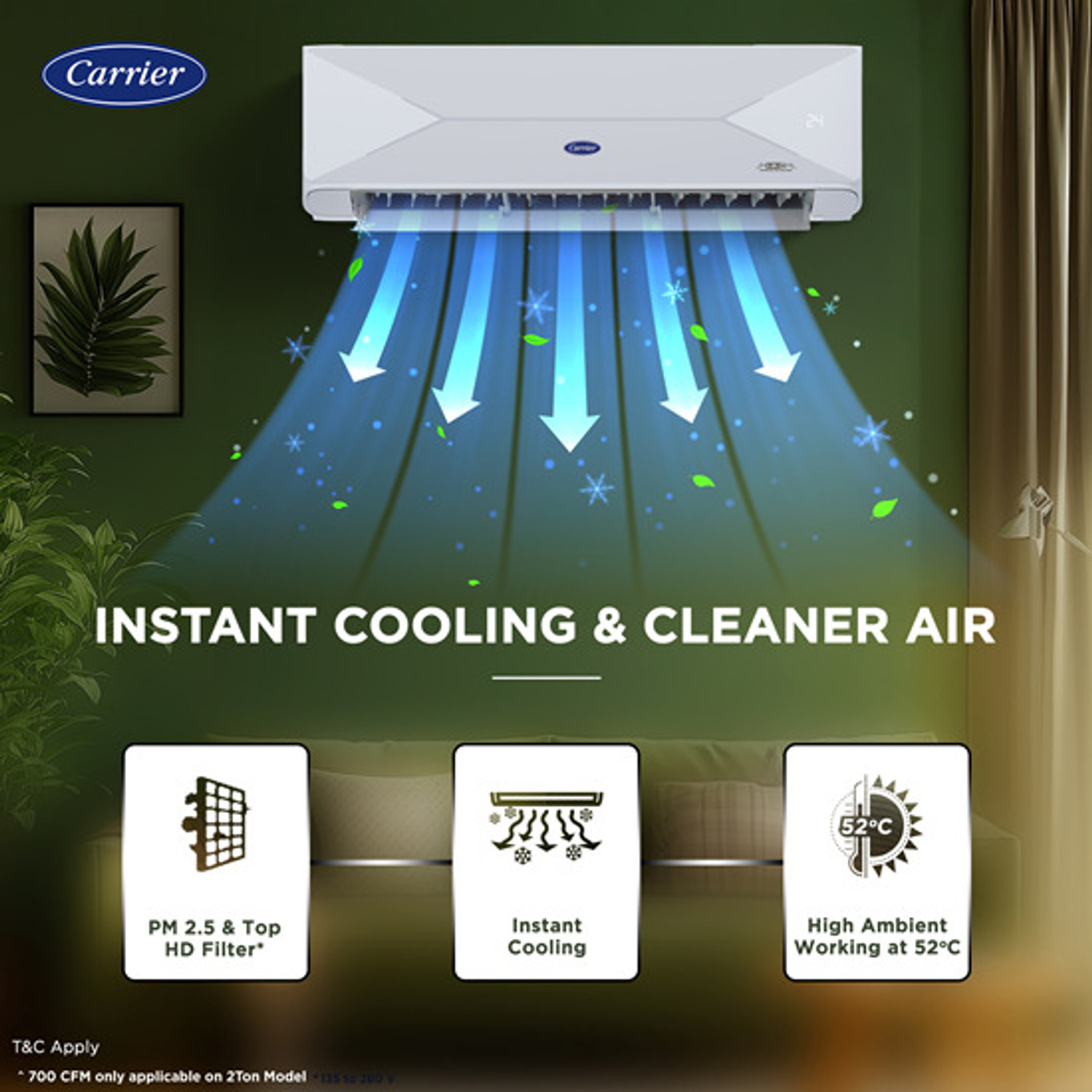 Image of CARRIER 2025 Model 1.5 Ton 5 Star Split Inverter with Wi-fi AC