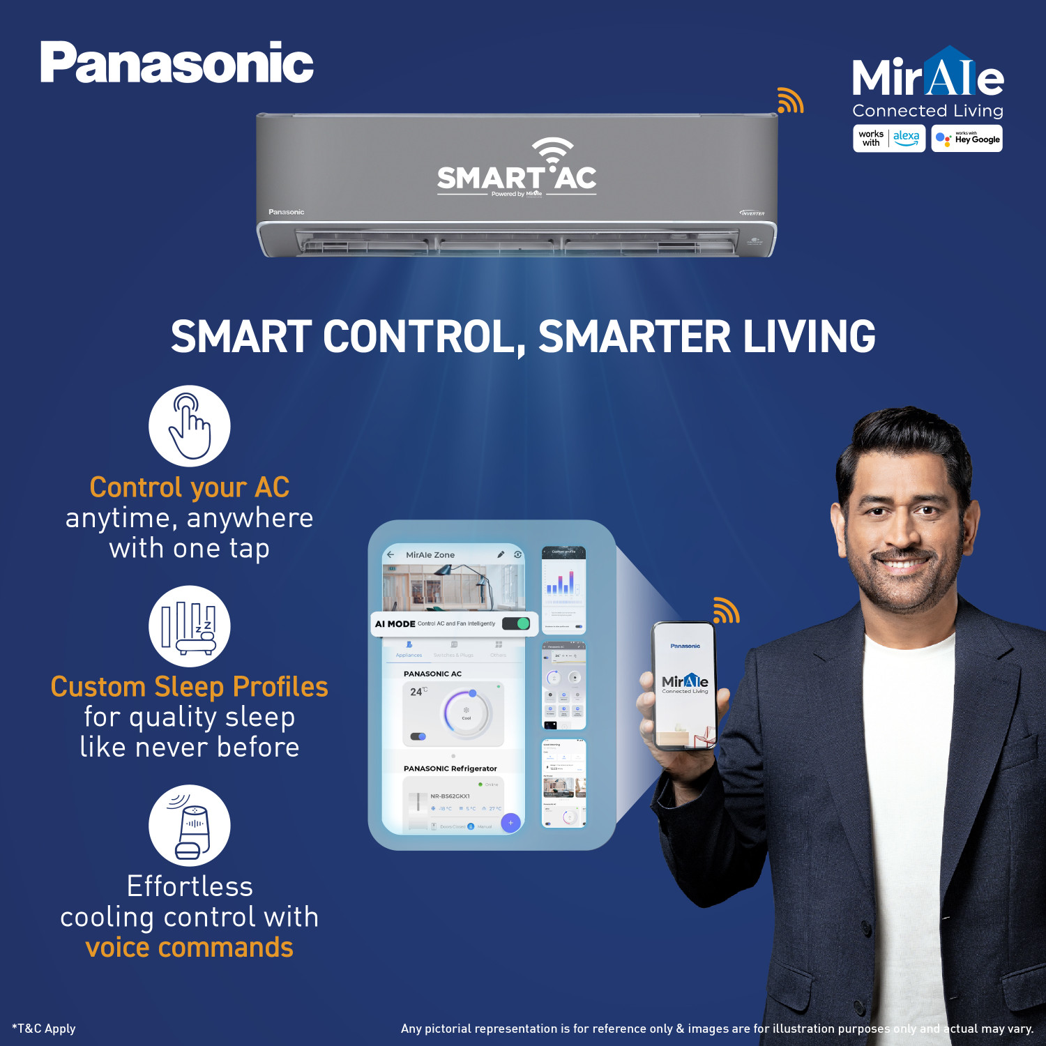 Image of Panasonic 2026 Model 1.5 Ton 5 Star Split Inverter with Wi-fi Smart, DustBuster Tech, Matter Enabled, AI, nanoe, AQI, Higher Airflow, 4-Way Swing, Cools at 55 Deg. C, Copper Condenser, 8in1 Convertible AC