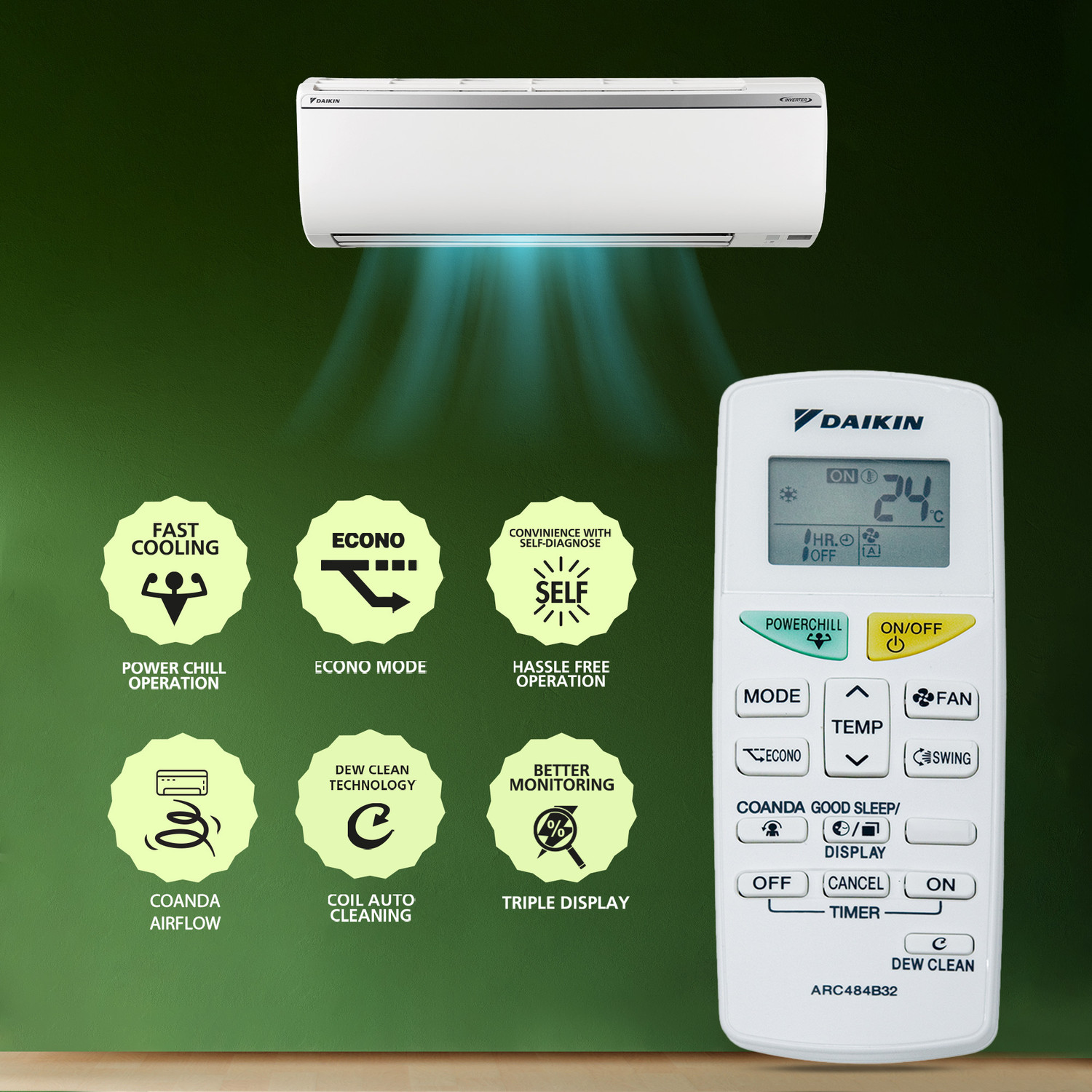 Image of Daikin 2025 Model 1.4 Ton 3 Star Split Inverter AC