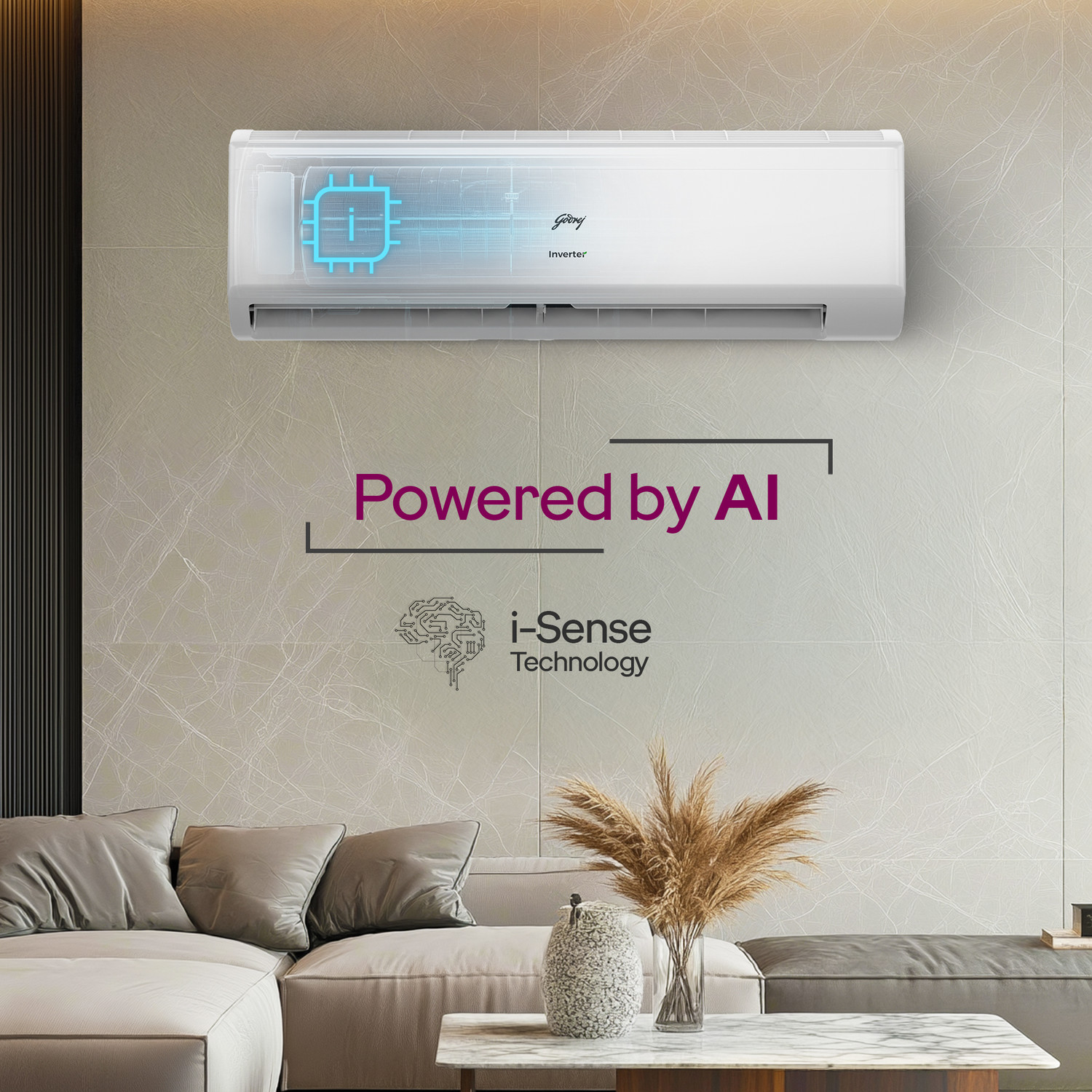 Image of Godrej 2025 Model 2 Ton 3 Star Split Inverter AI Powered, 5-In-1 Convertible, Heavy Duty Cooling At Extreme Temperature AC