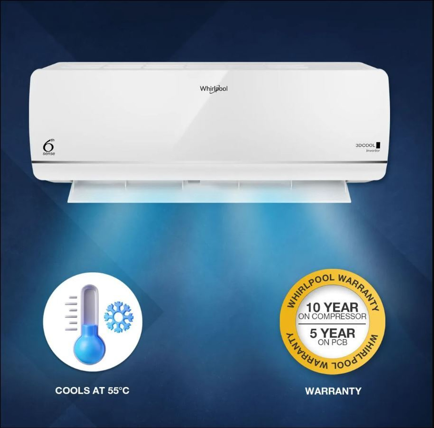 Image of Whirlpool 2025 Model 1.5 Ton 3 Star Split Inverter AC