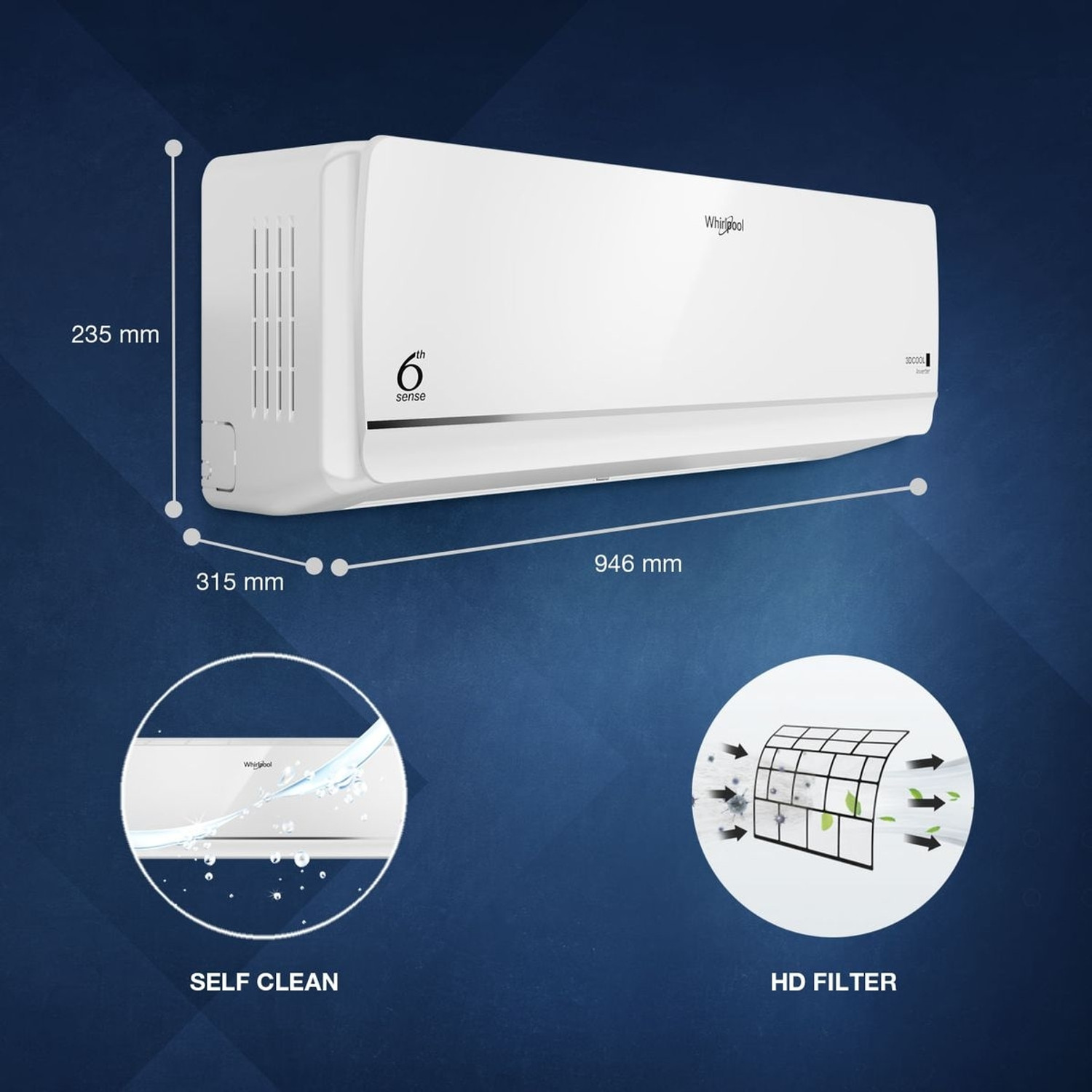Image of Whirlpool 2025 Model 1.5 Ton 5 Star Split Inverter AC