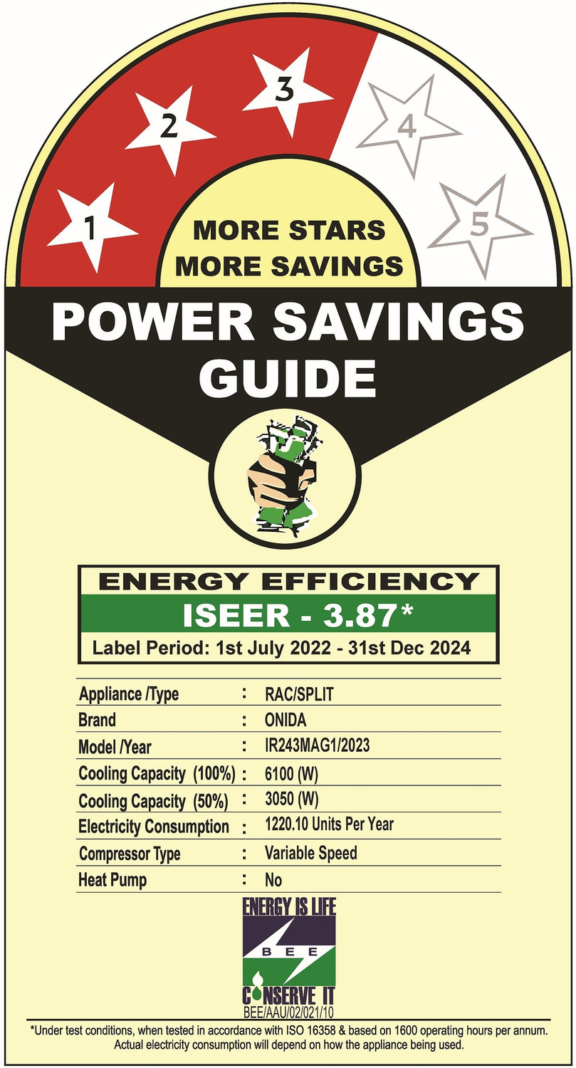 Image of ONIDA 2023 Model 2 Ton 3 Star Split Inverter AC
