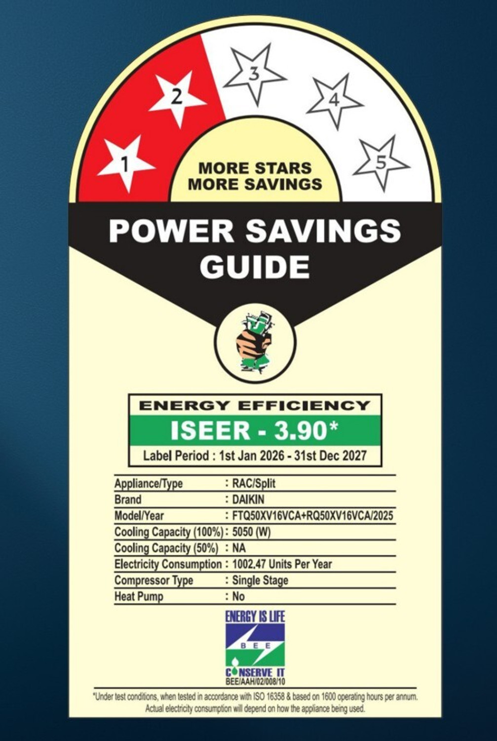 Image of Daikin 2026 Model 1.5 Ton 2 Star Split Inverter AC