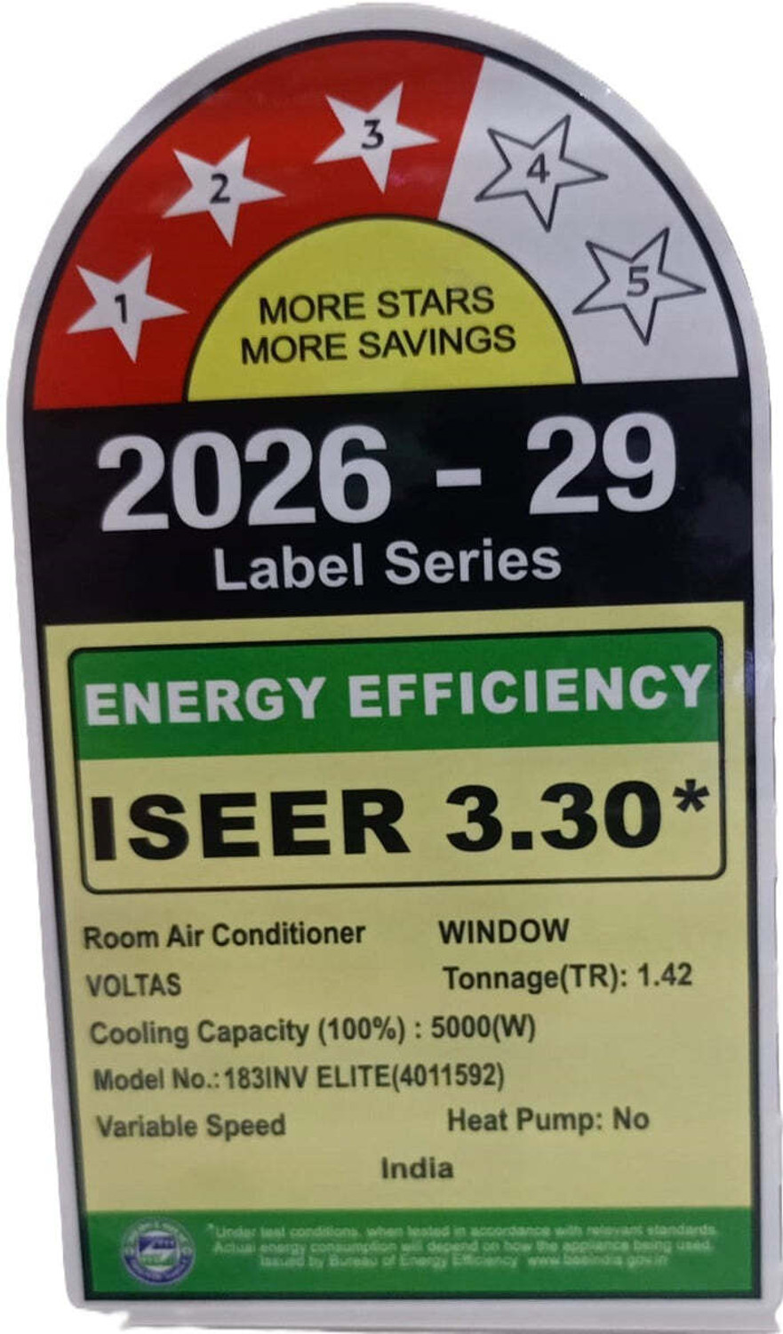 Image of Voltas 2026 Model 1.5 Ton 3 Star Window Inverter AC