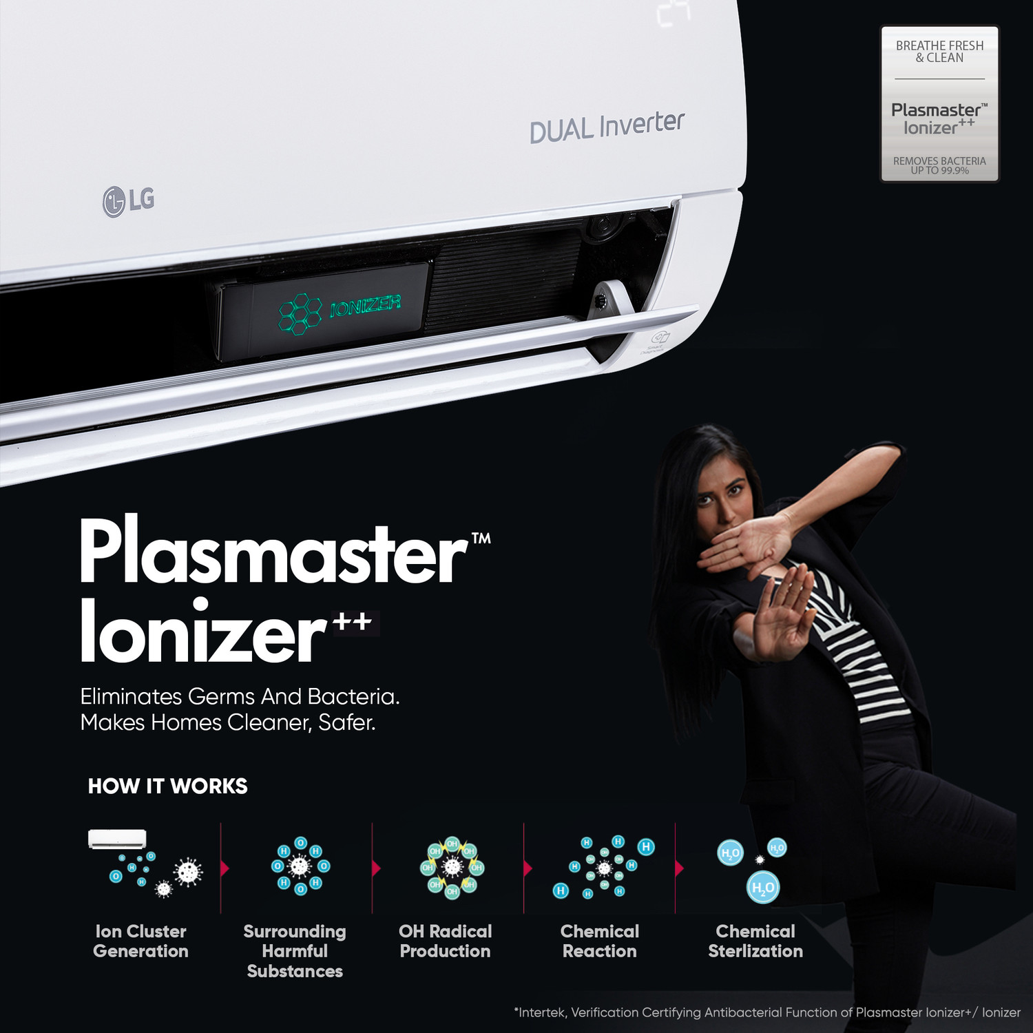 Image of LG 2023 Model 1.5 Ton 5 Star Split Inverter Plasmaster (Ionizer) 4 Way Swing, HD Filter with Anti-Virus Protection AC