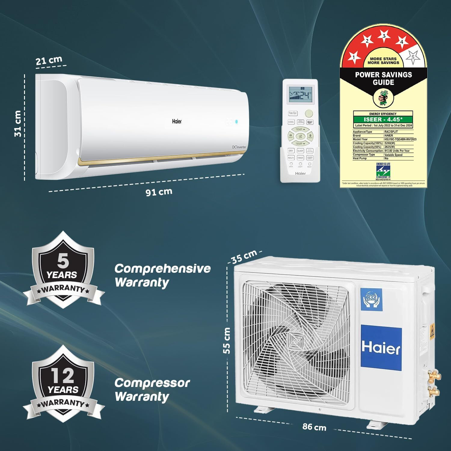 Image of Haier 2023 Model 1.5 Ton 4 Star Split Inverter AC