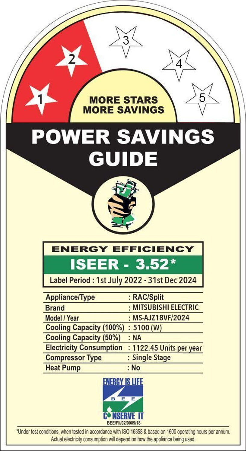 Image of Mitsubishi Electric 2024 Model 1.5 Ton 2 Star Split Fixed Speed AC