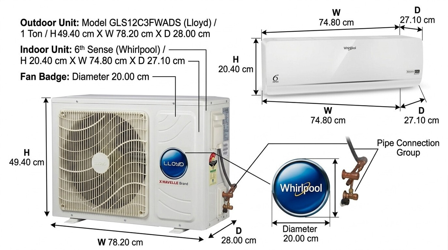 Image of Whirlpool 2026 Model 1 Ton 3 Star Split Inverter AC