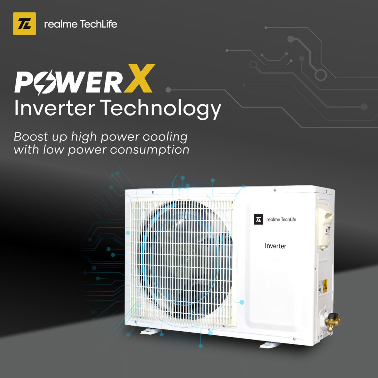 Image of realme TechLife 2026 Model 1.5 Ton 5 Star Split Inverter with Wi-fi AC