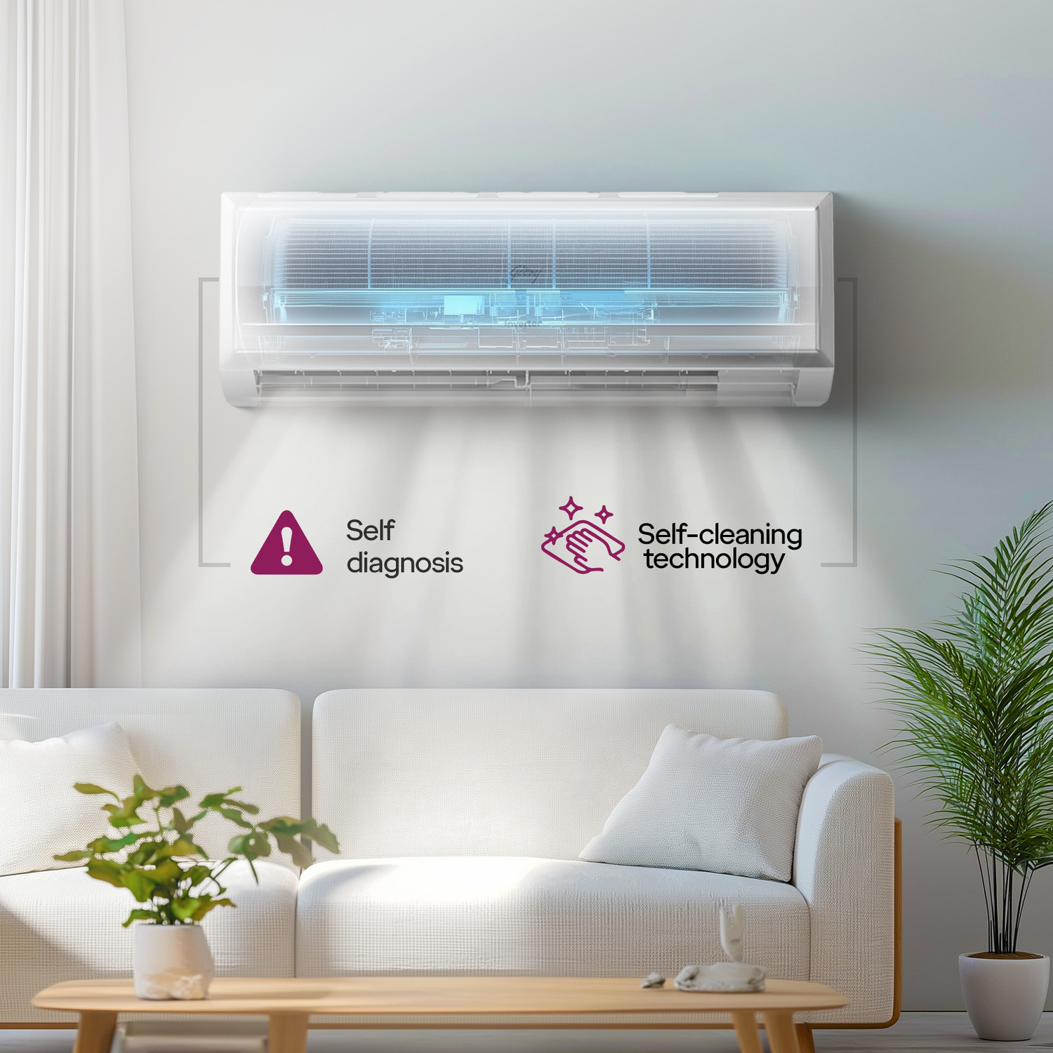 Image of Godrej 2025 Model 1 Ton 3 Star Split Inverter 5-In-1-Convertible Cooling with Heavy Duty Cooling At Extreme Temperature AC