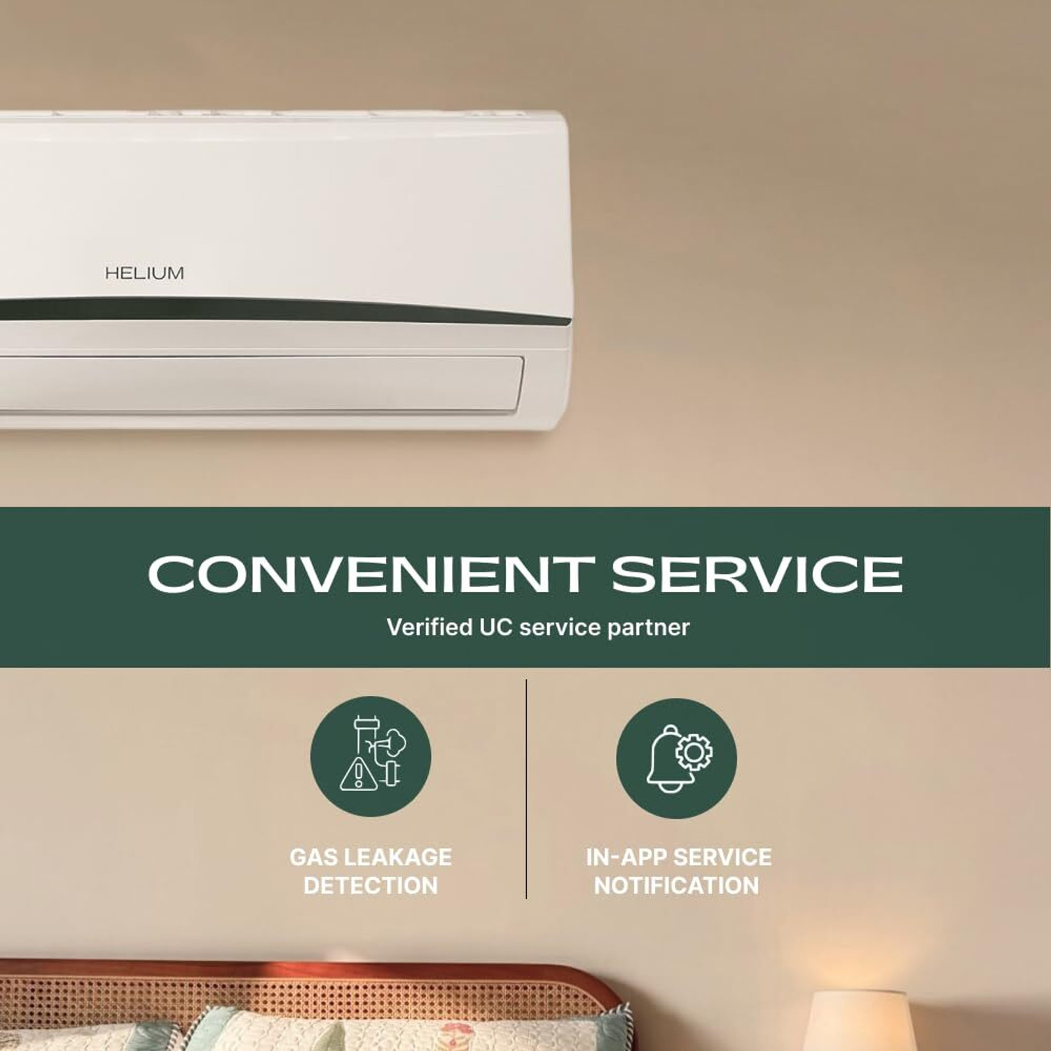 Image of Helium 2026 Model 0.8 Ton 3 Star Split Smart Inverter with Wi-fi AC