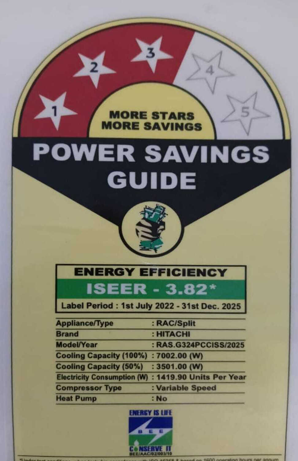 Image of Hitachi 2025 Model 2 Ton 3 Star Split Inverter AC
