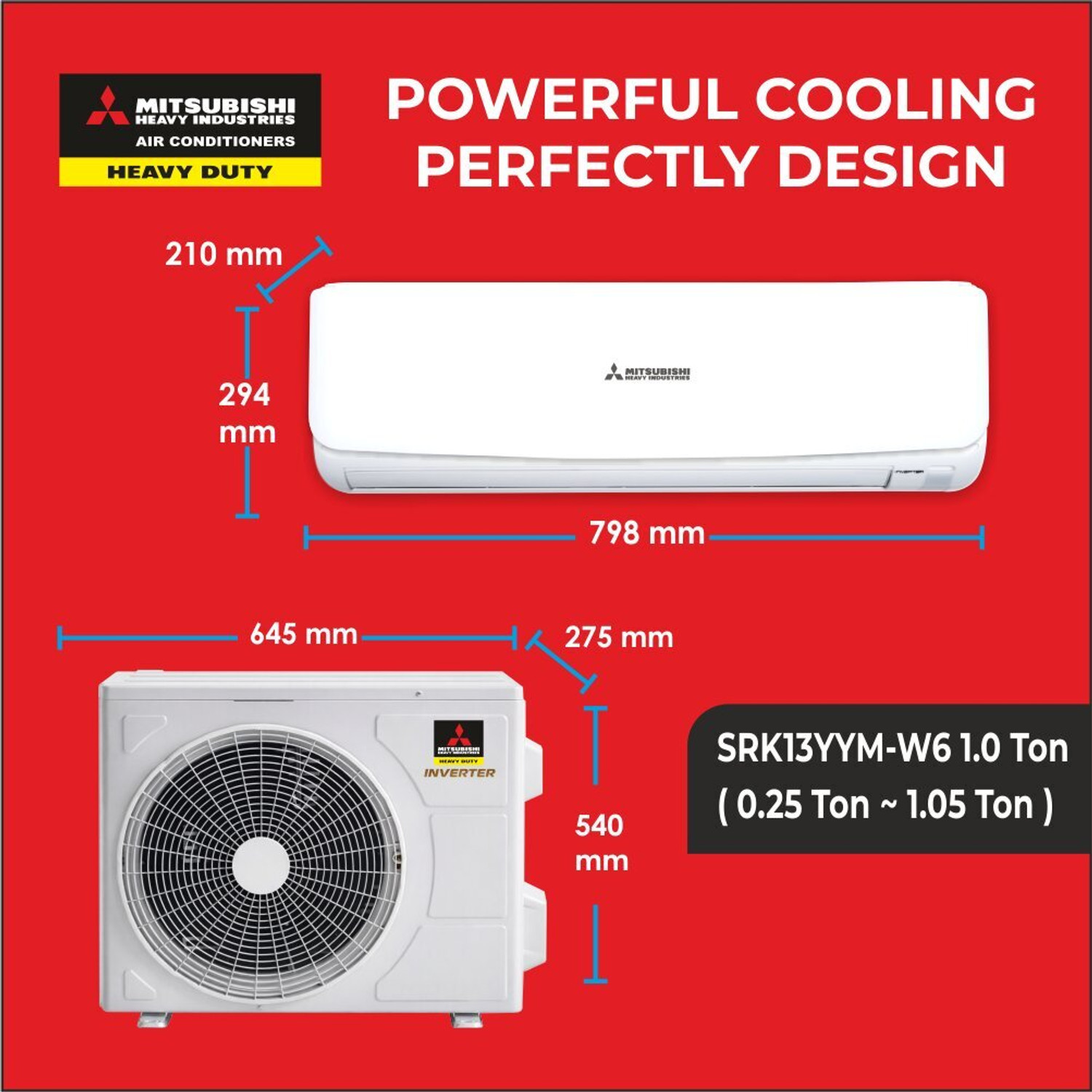 Image of MITSUBISHI HEAVY INDUSTRIES 2025 Model 1 Ton 3 Star Split Hyper Inverter with Wi-fi Hyper Inverter AC AC