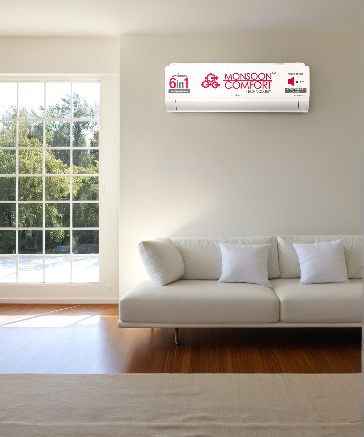 Image of LG 2024 Model 1.5 Ton 5 Star Split Inverter AI Convertible 6-in-1 Cooling, HD Filter with Anti-Virus Protection AC with VIRAAT Mode & ADC Sensor AC