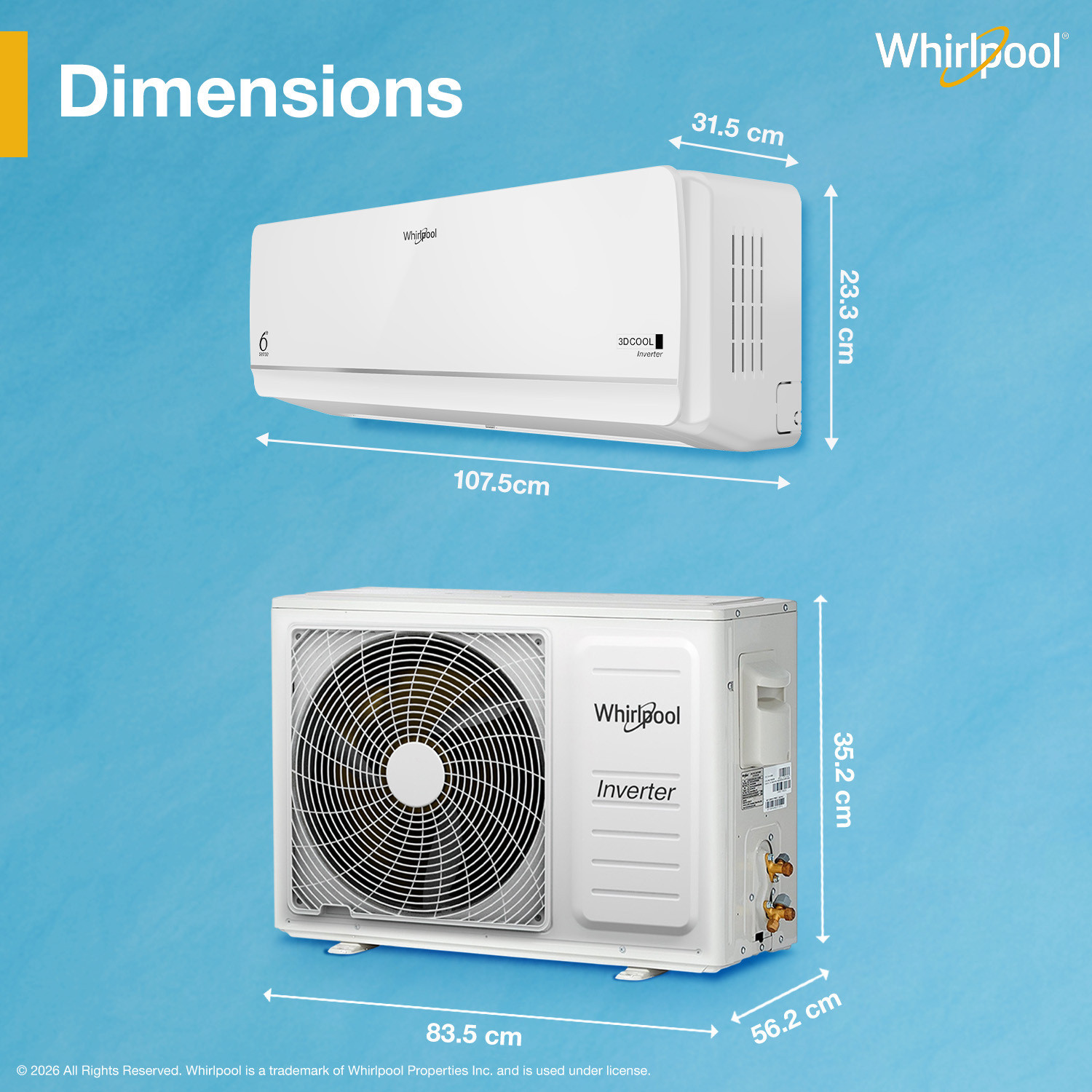 Image of Whirlpool 2026 Model 2 Ton 3 Star Split Inverter AC