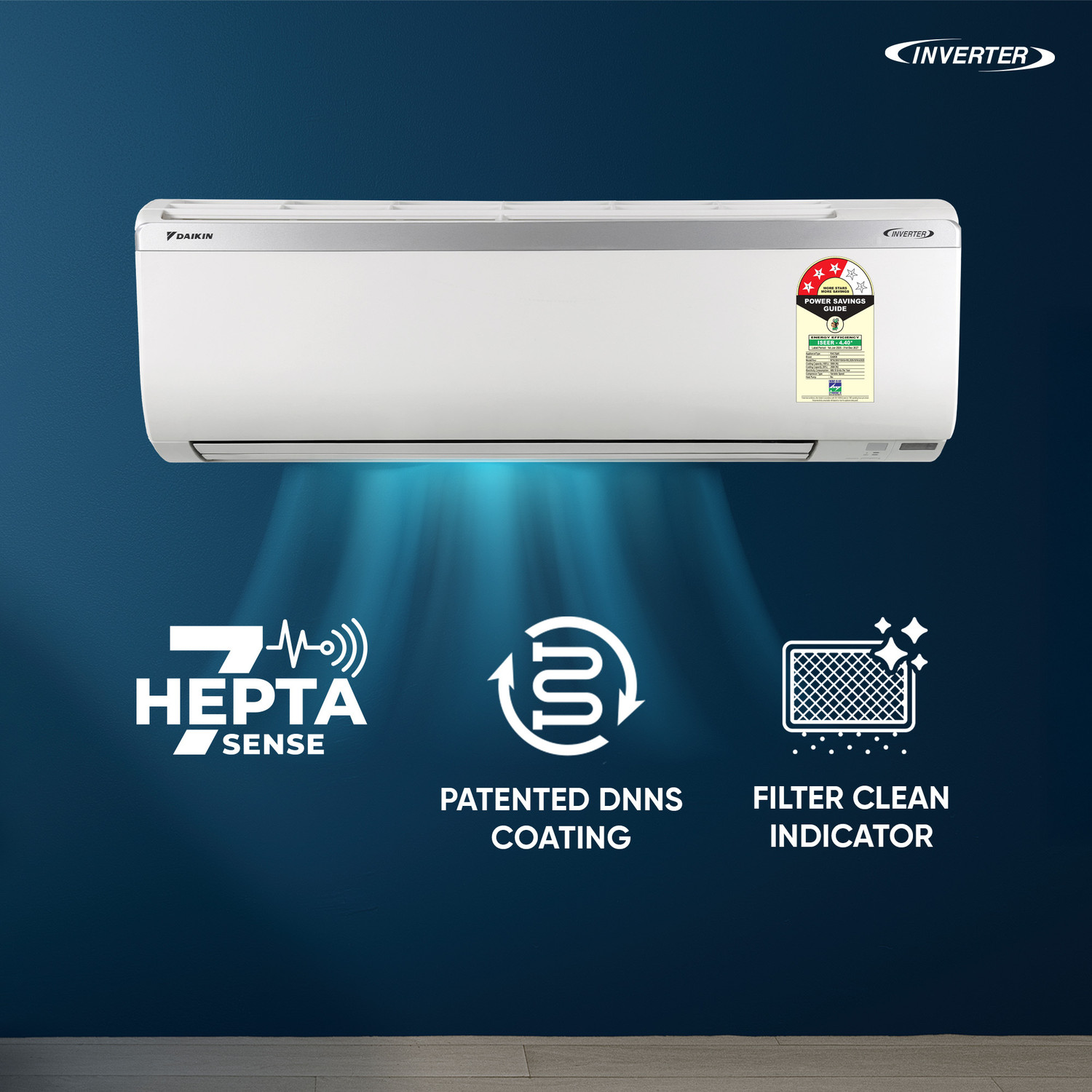 Image of Daikin 2026 Model 1 Ton 3 Star Split Inverter AC