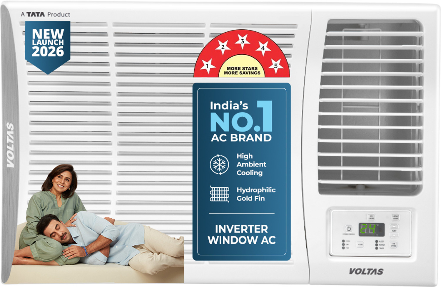 Image of Voltas 2026 Model 1.5 Ton 5 Star Window Inverter AC