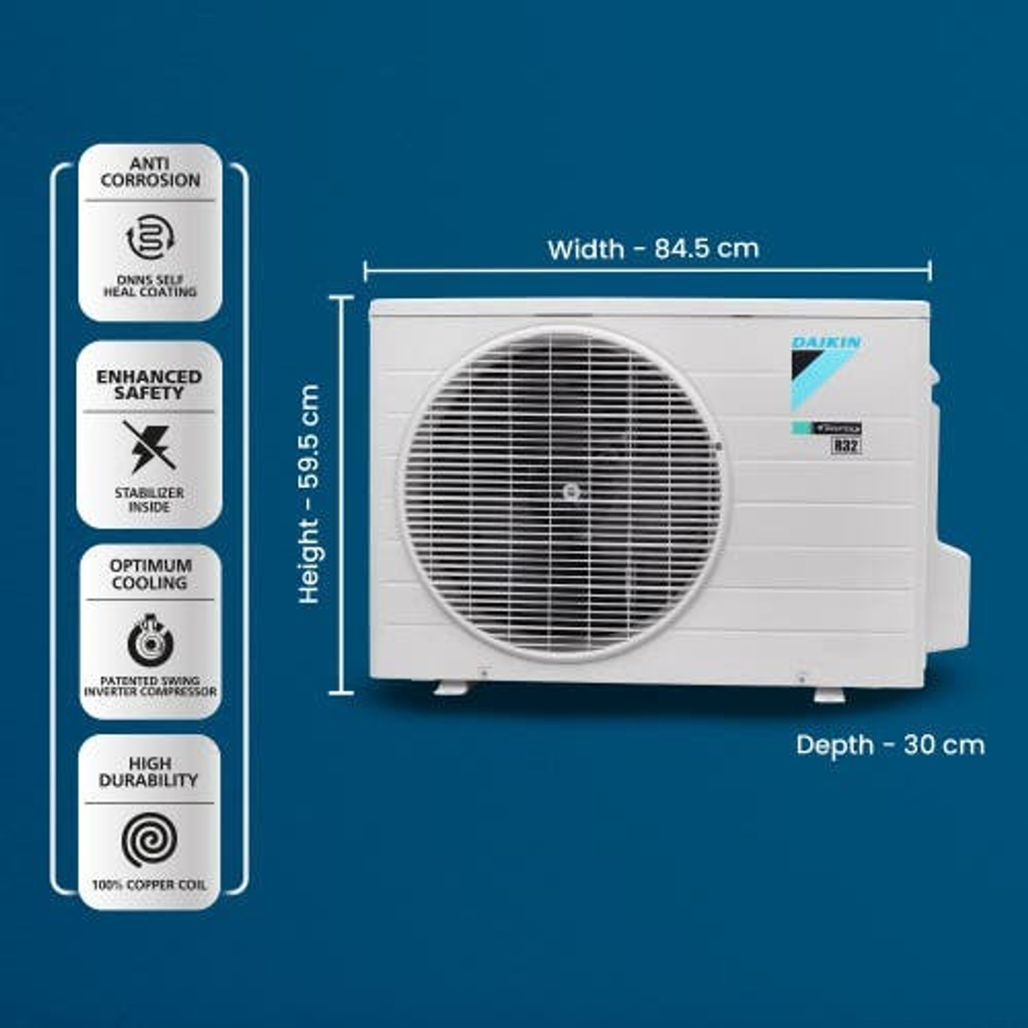 Image of Daikin 2023 Model 1.5 Ton 3 Star Split Inverter AC