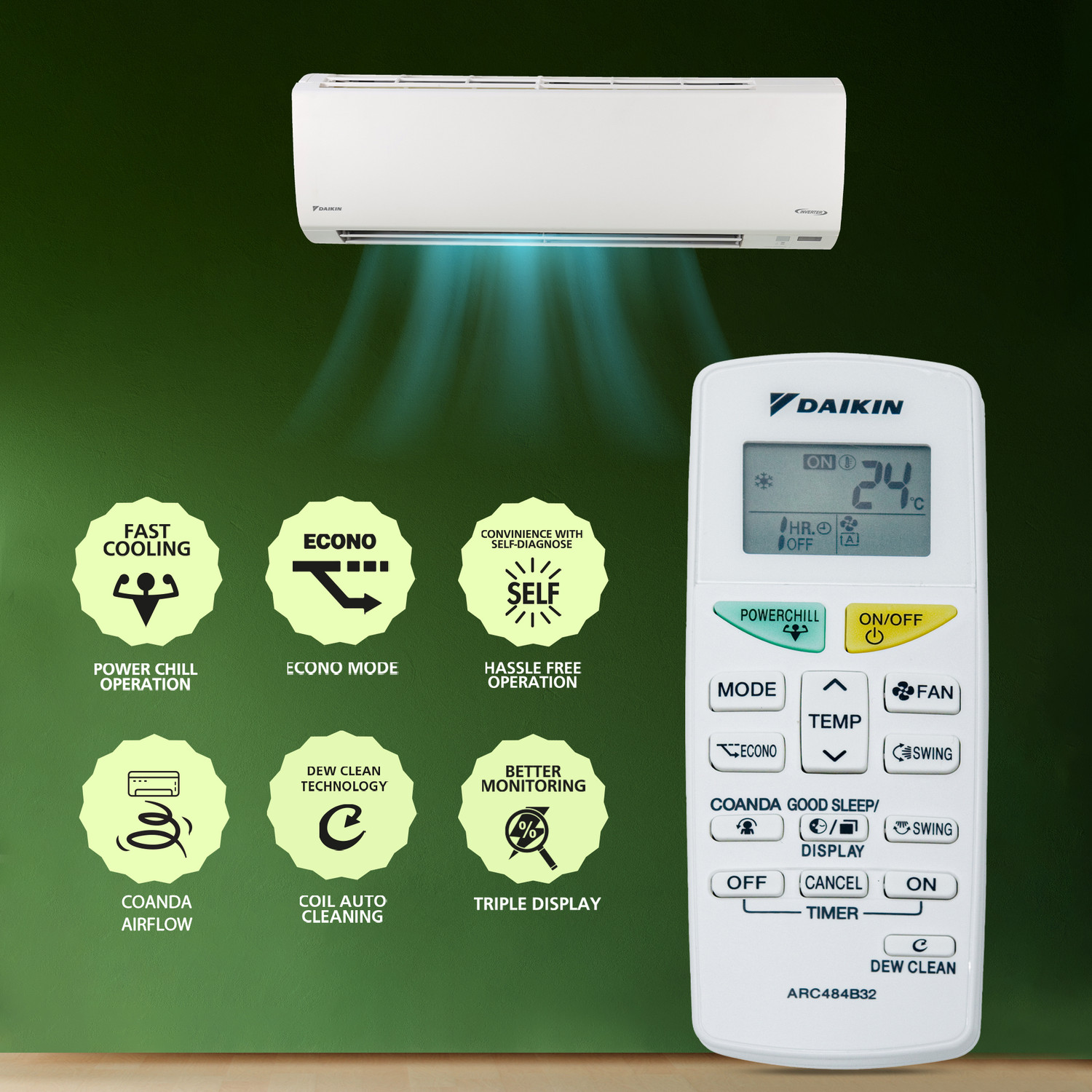 Image of Daikin 2025 Model 1.5 Ton 3 Star Split Inverter AC
