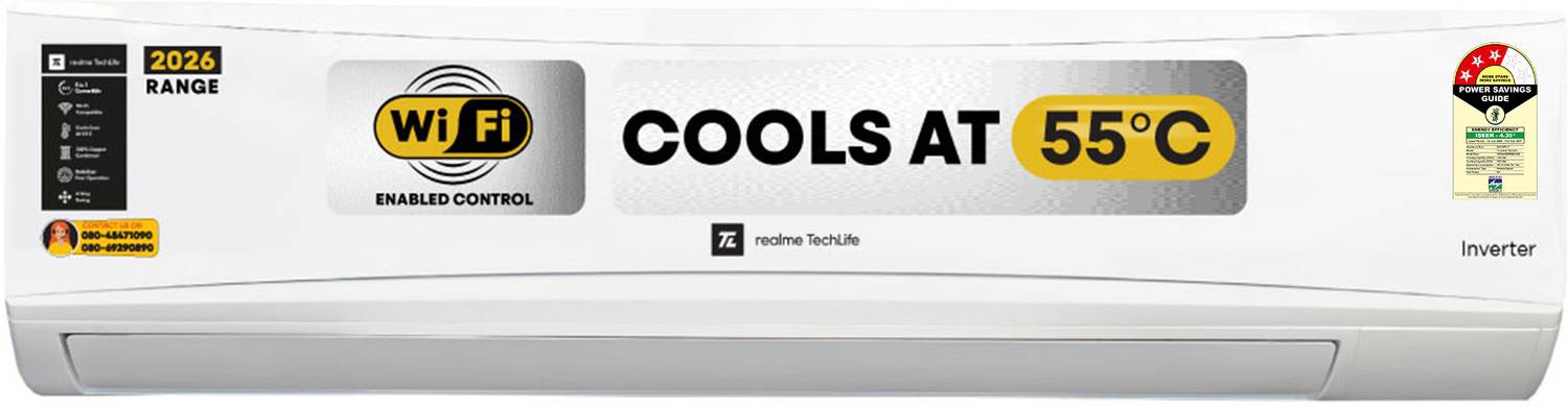realme TechLife 2026 Model 1 Ton 3 Star Split Inverter with Wi-fi