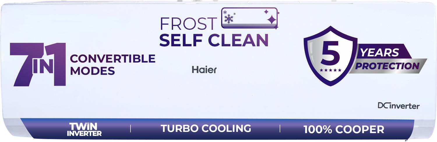 Haier 2025 Model 1.5 Ton 3 Star Split Inverter Intelli-Convertibl
