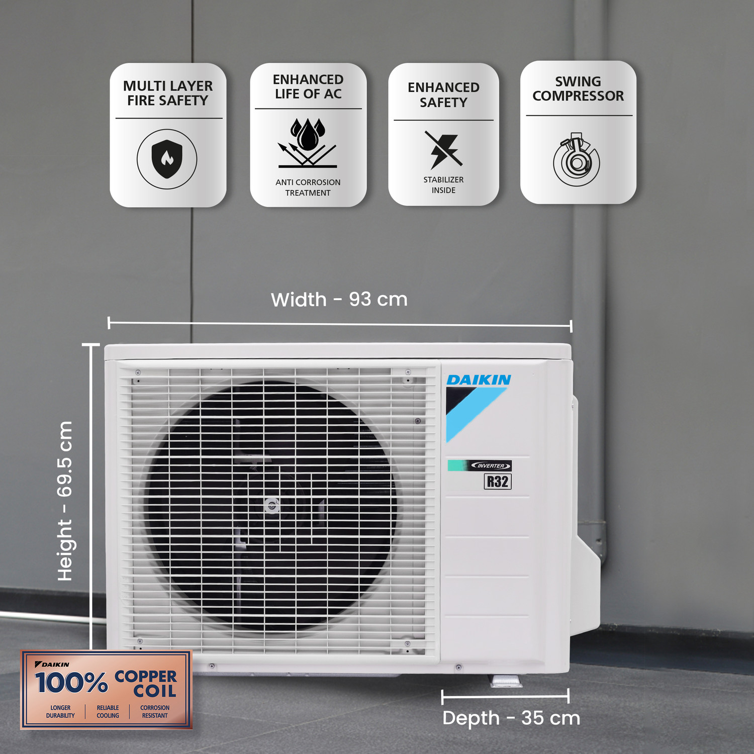 Image of Daikin 2025 Model 2.6 Ton 4 Star Split Inverter AC