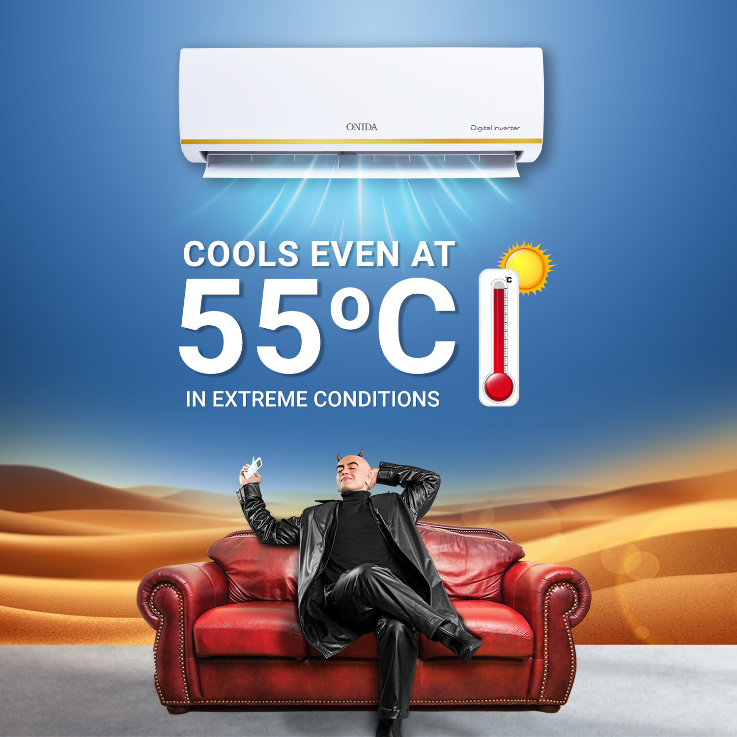 Image of ONIDA 2025 Model 1.5 Ton 5 Star Split Inverter 5-in-1 Convertible Cooling with Deep Cleaning AC