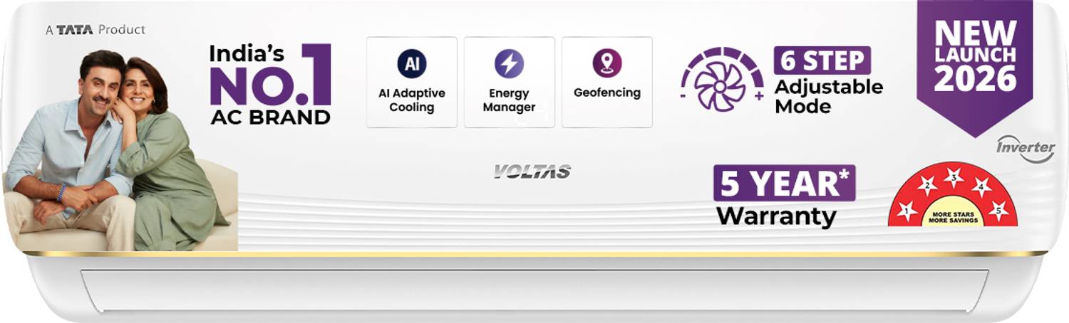 Voltas 2026 Model 1.5 Ton 5 Star Split Inverter with Wi-fi AC