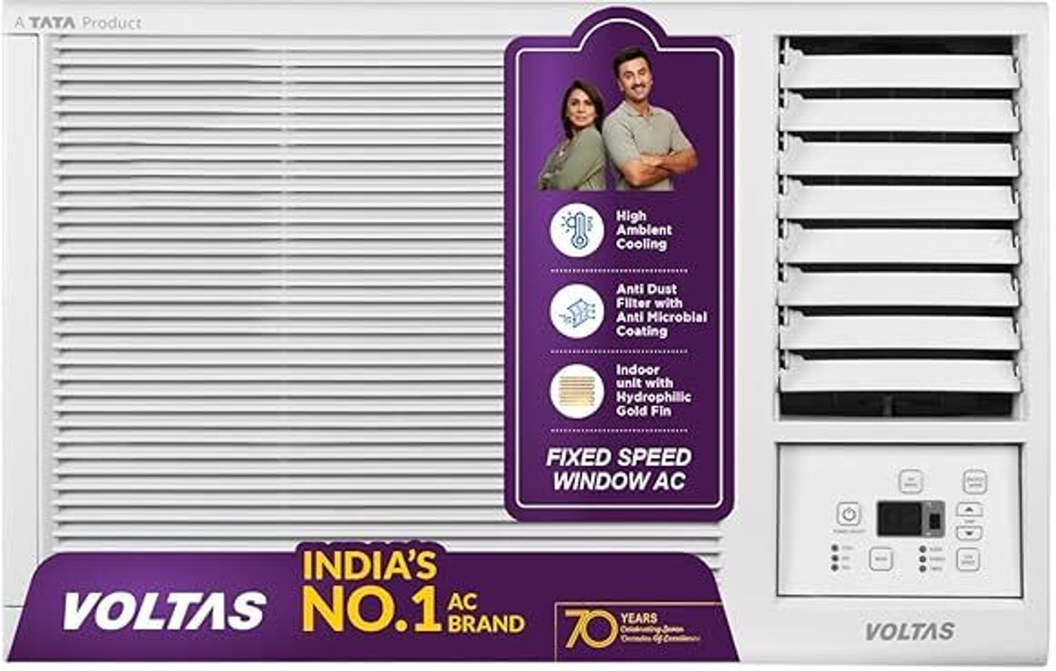 Image of Voltas 2026 Model 1 Ton 2 Star Window Fixed Speed AC (WAC 122FS, White)