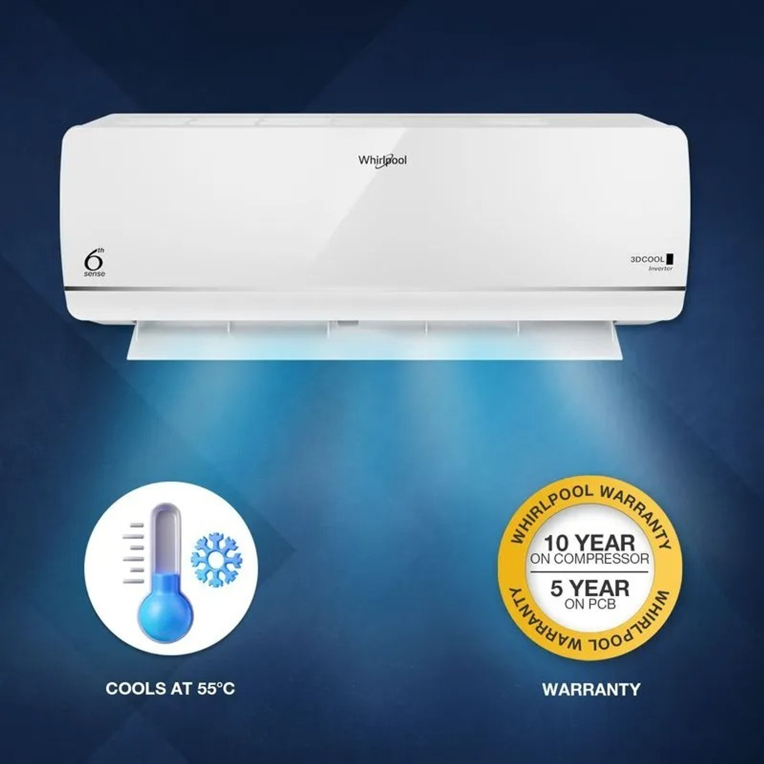 Image of Whirlpool 2025 Model 1 Ton 3 Star Split Inverter AC